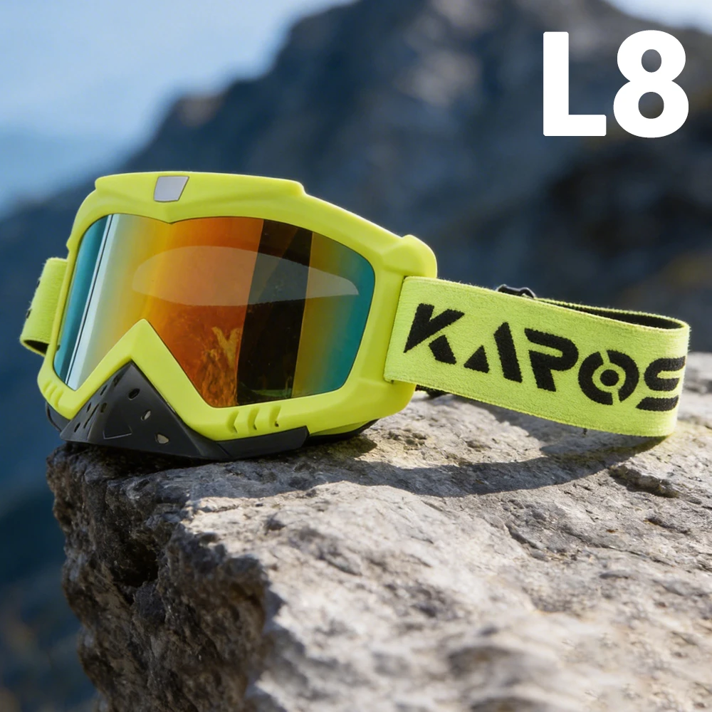 Karos Motorcycle Glasses Motocross Windproof Protection Goggles Dirt Bike ATV Moto Outdoor Cycling Sunglasses With Most Helmets