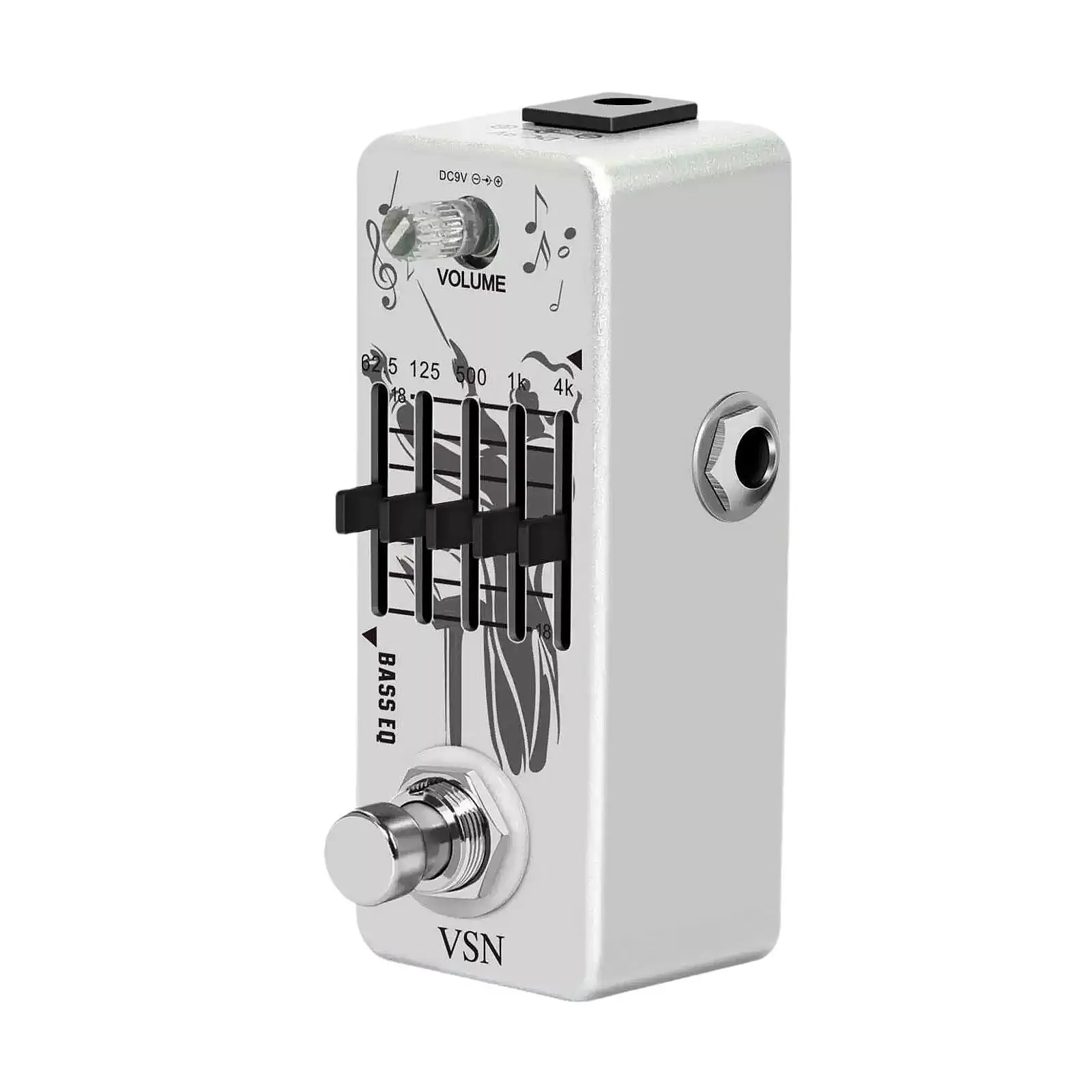 

Bass Equalizer Pedal Five Band Gain Control Compact Metal Effecter for Electric Bass Pedal Setup