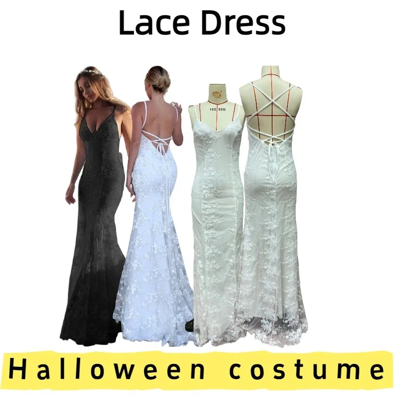 

Women's V-Neck Lace Formal Gown Long Dress for Banquets Proms Weddings Formal Events Evening Celebrations and Special Occasions