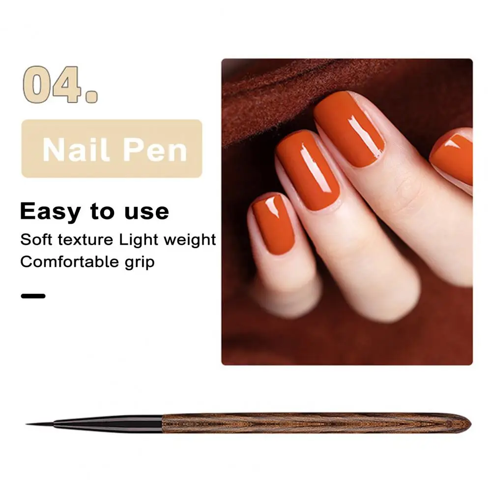 

Bristles Nail Tool Eco-friendly Sandalwood Nail Art Pen Create Stunning Floral Designs with Lightweight Uv Manicure Brush Autumn