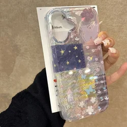 Color Blocked Flower Butterfly Graphic Phone Case for IPhone 16 15 14 13 12 11 X XR Xs SE2 SE 8 7 Plus Pro Max Mini Hard Cover