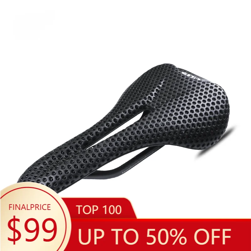 

150g Bicycle Saddle Carbon Fiber 3D Printed Saddle Breathable Shock Absorbing Riding Equipment Bicycle Saddle
