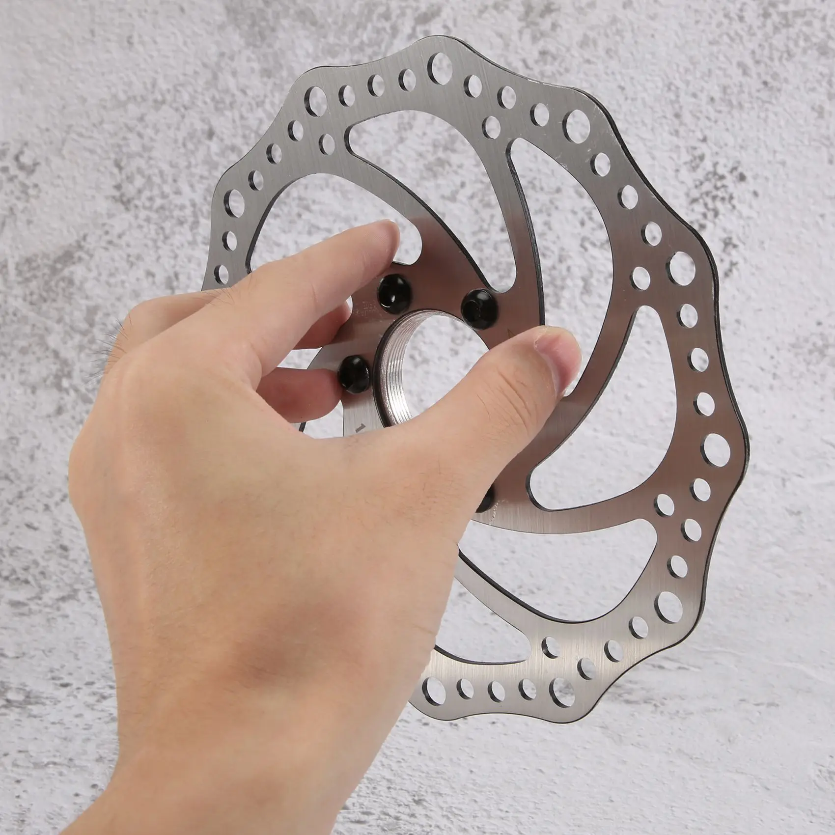 【CYBER MONDAY】Bike Brake Disc Rotor 160mm Stainless Steel Road Bike Disc Brake Accessories with 48mm Flange Diagonal Hole