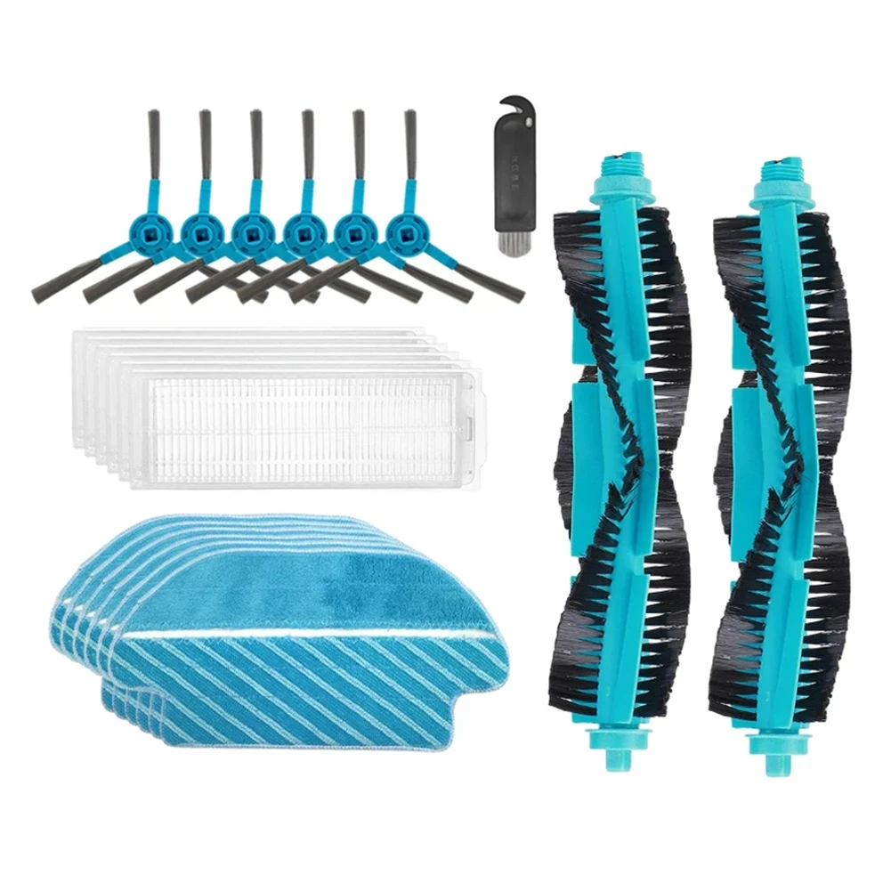 L65A-Main Side Brush HEPA Mop Rag Blue & White Plastic For Cecotec Conga 3290 3390 3490 3590 3690 3790 3890 Ultra Titanium Vacuu
