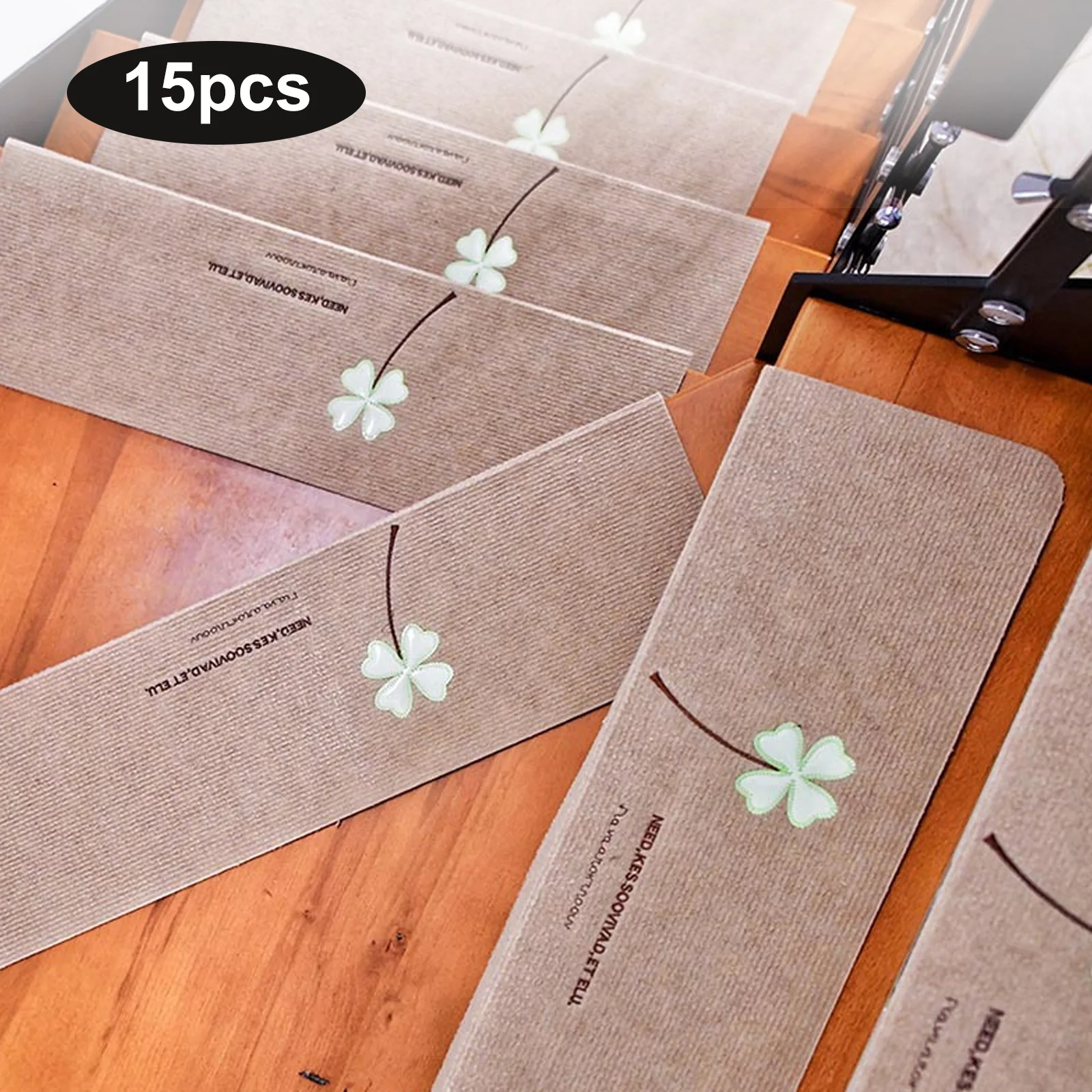 Tapis de marche d'escalier auto-adhésif sans colle, tapis de pied silencieux antidérapant, coureurs amovibles et lavables, 22x55x4.5cm