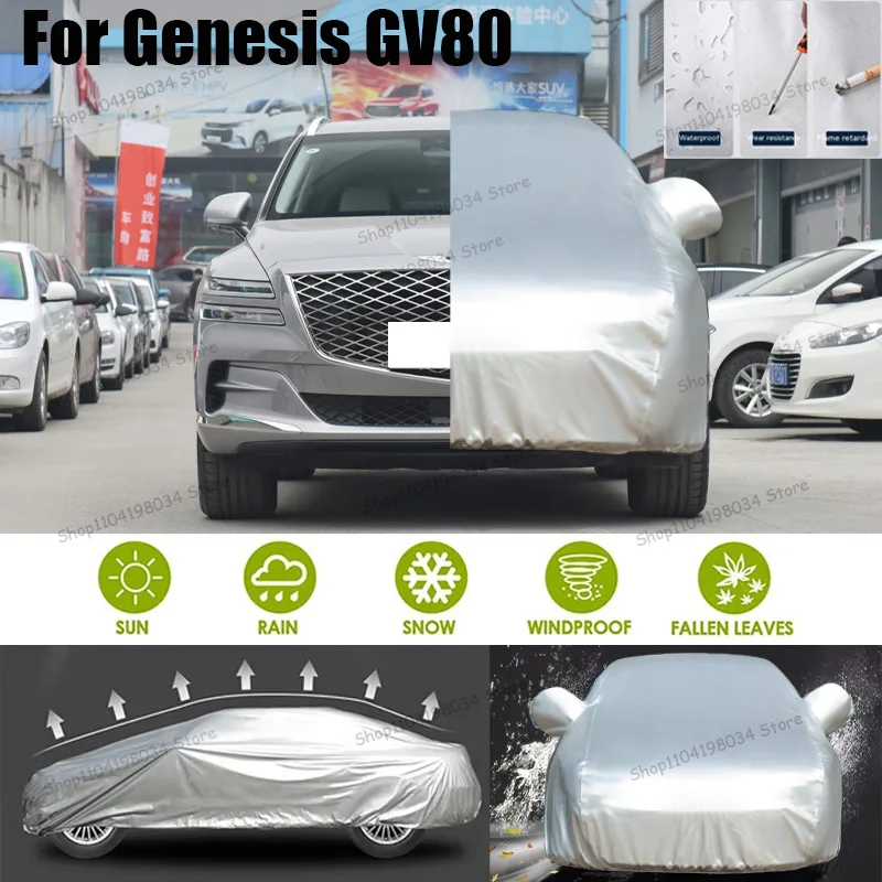 

For Genesis GV80 Auto Anti snow Anti dust Sunscreen Anti-uv Anti peeling paint And Anti Rainwater 210t car cover Car cover