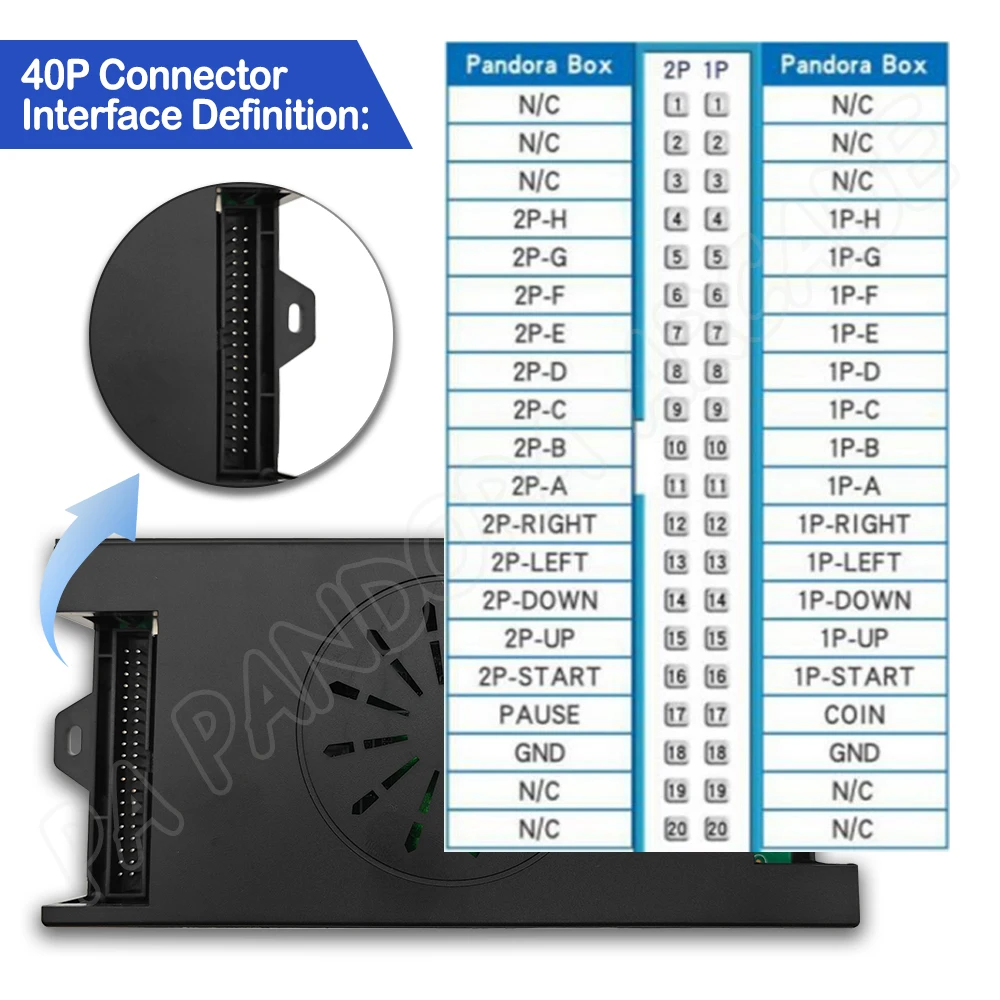 Pandora Box Arcade Game Console DIY Kit 26800 Games in 1 720P HD Output 40Pin Home Board Cabinet Bartop Joystick 4.8mm Buttons