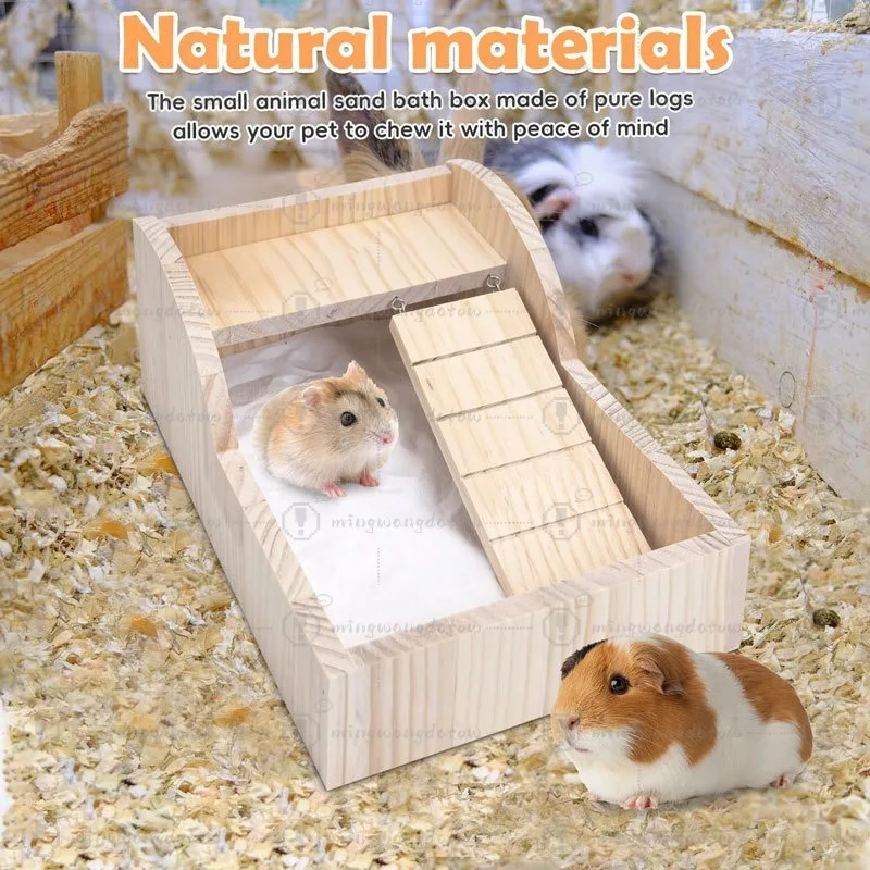 New Product Household Rutin Chicken Pet Climbing Digging Bath Basin Universal Wooden Hamster Sandbath Box for All Seasons