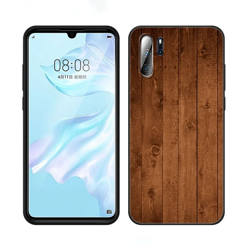 Holz Textur Kunst Handy hülle für Huawei P8 P9 P10 P20 P30 P40 Lite E P50 P Smart Pro Z 2018 2020 2021 Soft TPU Black Cover