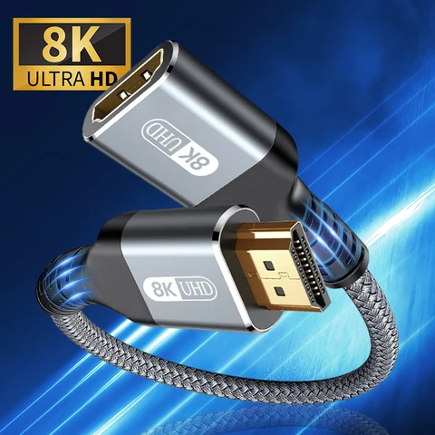 8K HDMI Extension Cable HDMI 2.1 Male to Female Cable Nylon Braided…