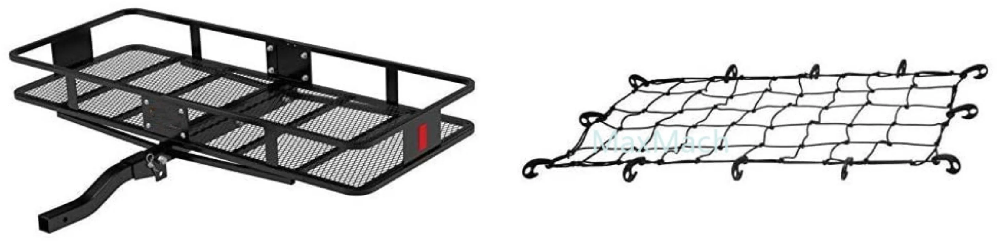 Car Rear Drag Frame Capacity Basket Trailer Hitch Cargo Carrier Fits 2-Inch Receiver Elastic Cargo Net With Hooks Large Capacity