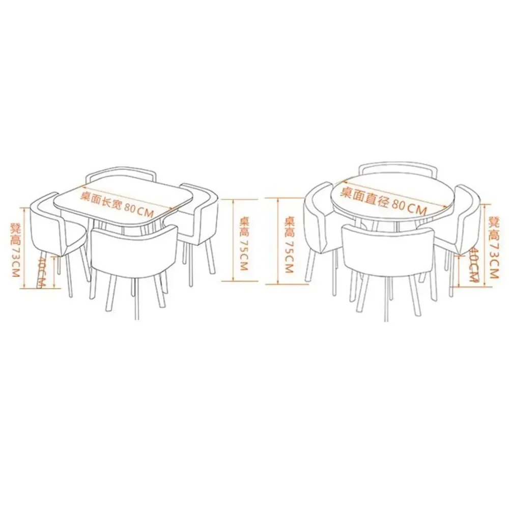 Design Office Dining Table Set 4 Chairs Study Apartmen Space Saving