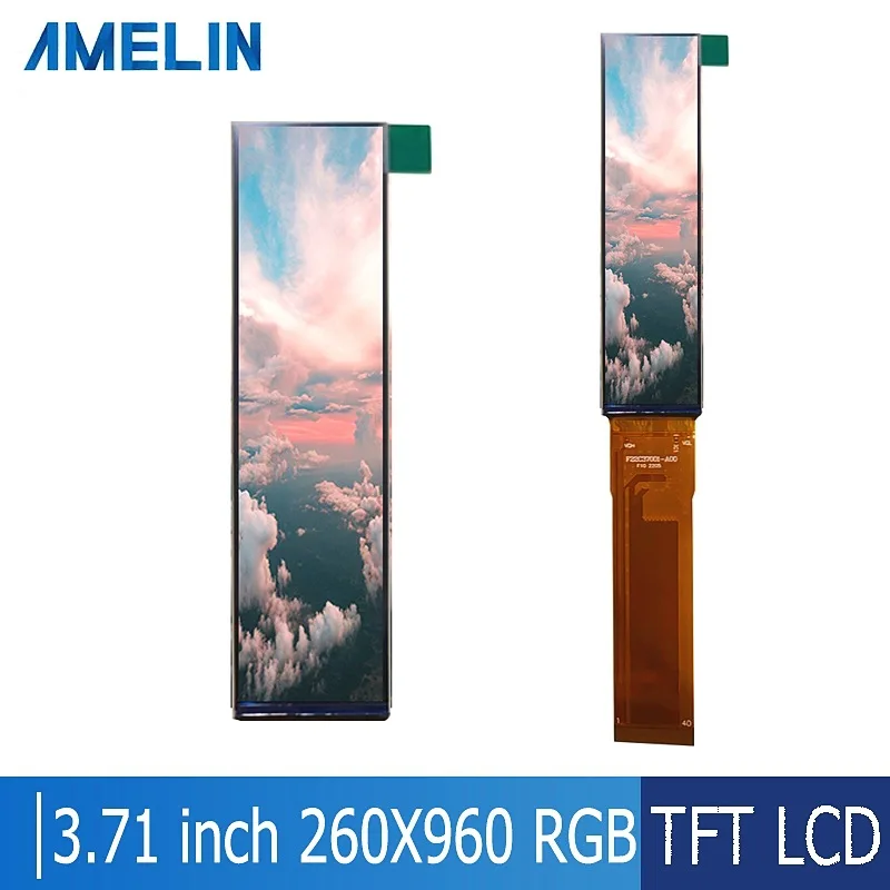 Pantalla LCD de barra de 3,71 pulgadas, interfaz RGB 260x960, módulo LCD de vista completa IPS