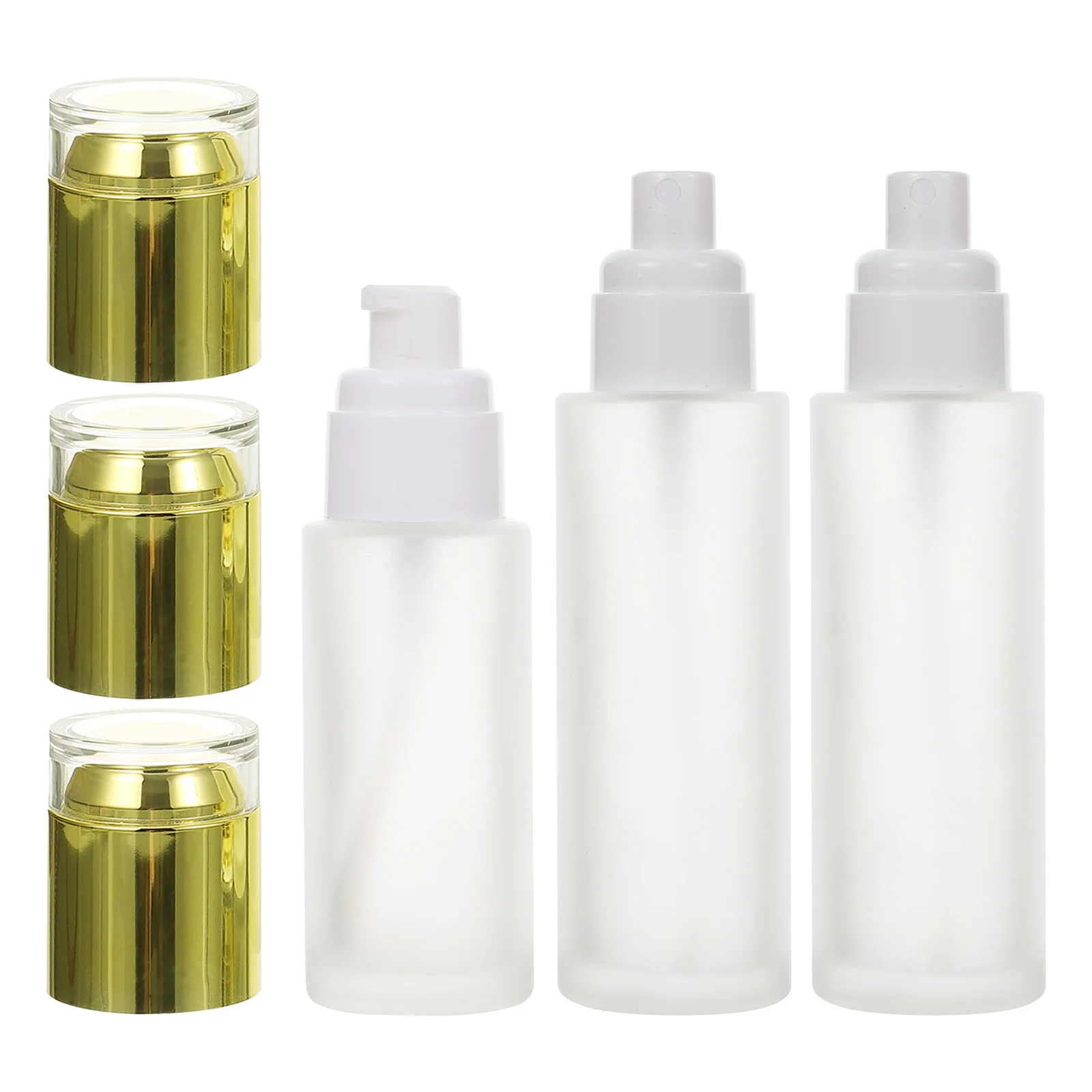 3Pcs Travel Refillable Bottles Set Frosted Glass Subpackaging Containers for Lotion Shampoo Shower Gel Dispensers Emulsion