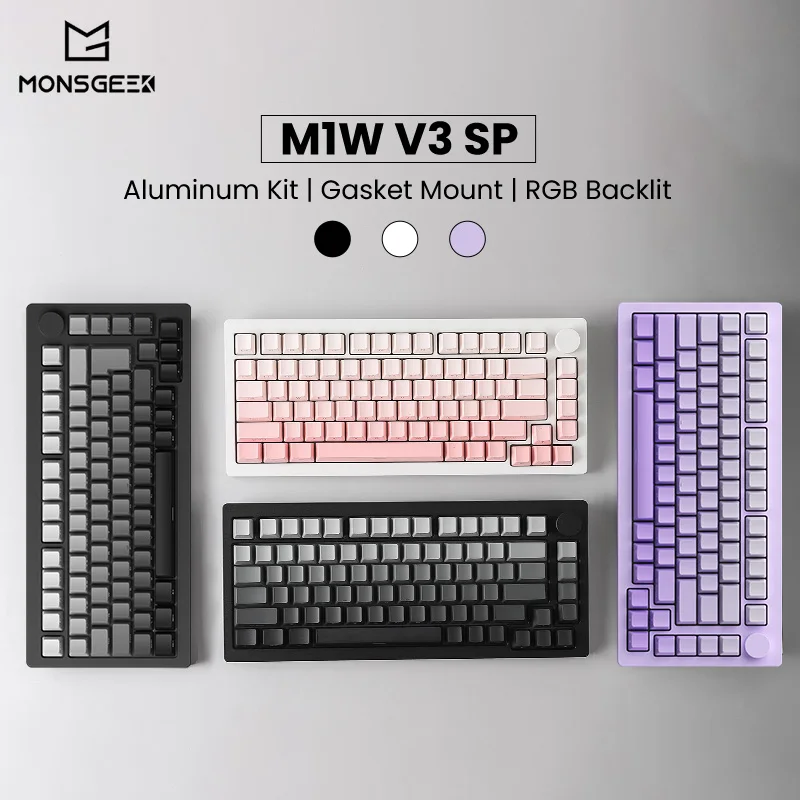 MonsGeek M1W V3-SP Multi-mode Mechanical Keyboard  ISO/ANSI Layout Aluminum Case Gasket Hot Swap RGB With Side-printed Keycaps