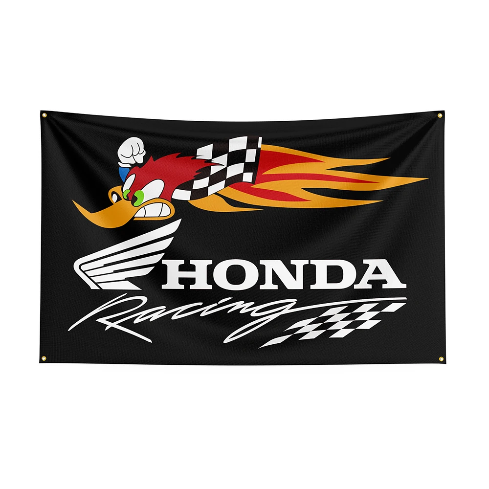 Bannière de voiture de course imprimée en polyester Hondas Feel, décoration, 3x5Federation