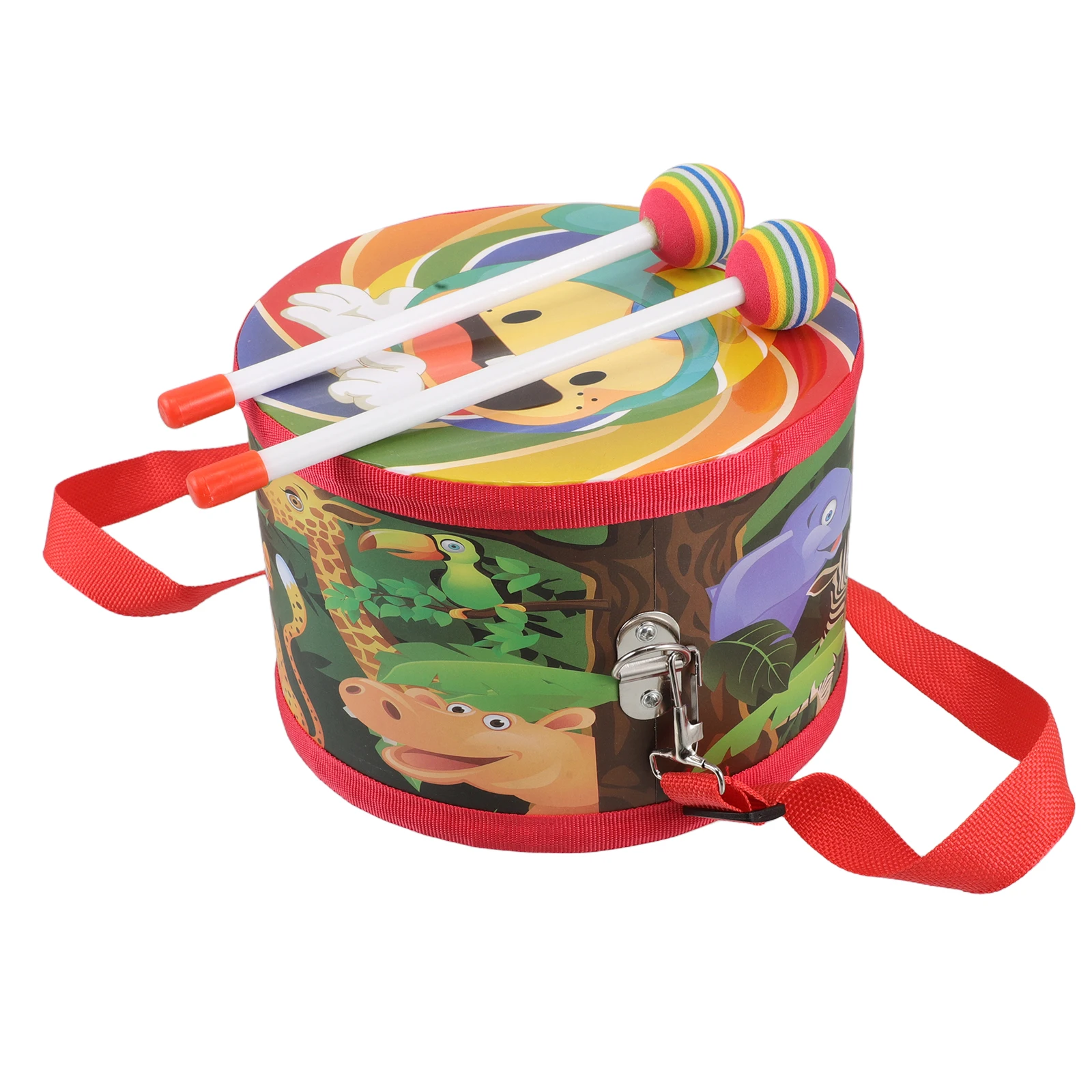 

1 set 1 Set Wooden Double-Sided Adjustable Belt Drum For Kids Children Toddler Hand Percussion Musical Instrument Set