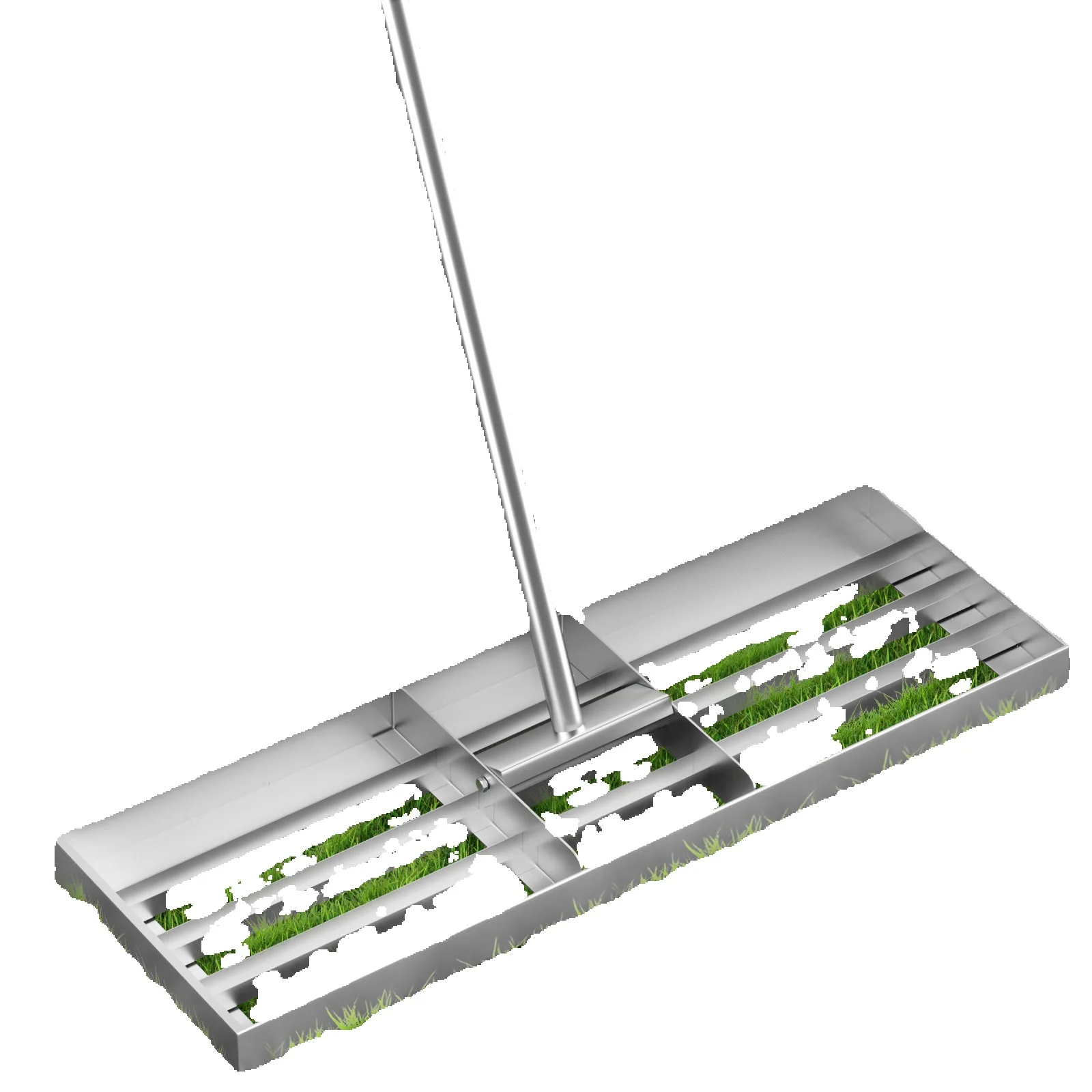 VELPAX Gazonhark, 115 x 25 cm, professionele gazonhark, lasergesneden, met metalen stang met verstelbare verlengdikte en antislip rubberen handgreep - afbeelding 2