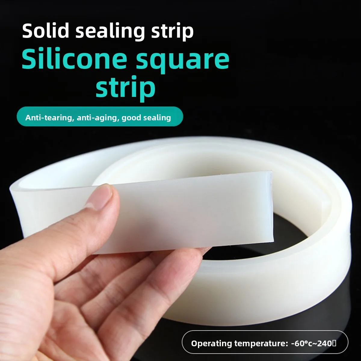 1m Square Silicone Rubber Strip, High Temp Oil Resistant Sealing Gasket 4/5/6/8-30mm