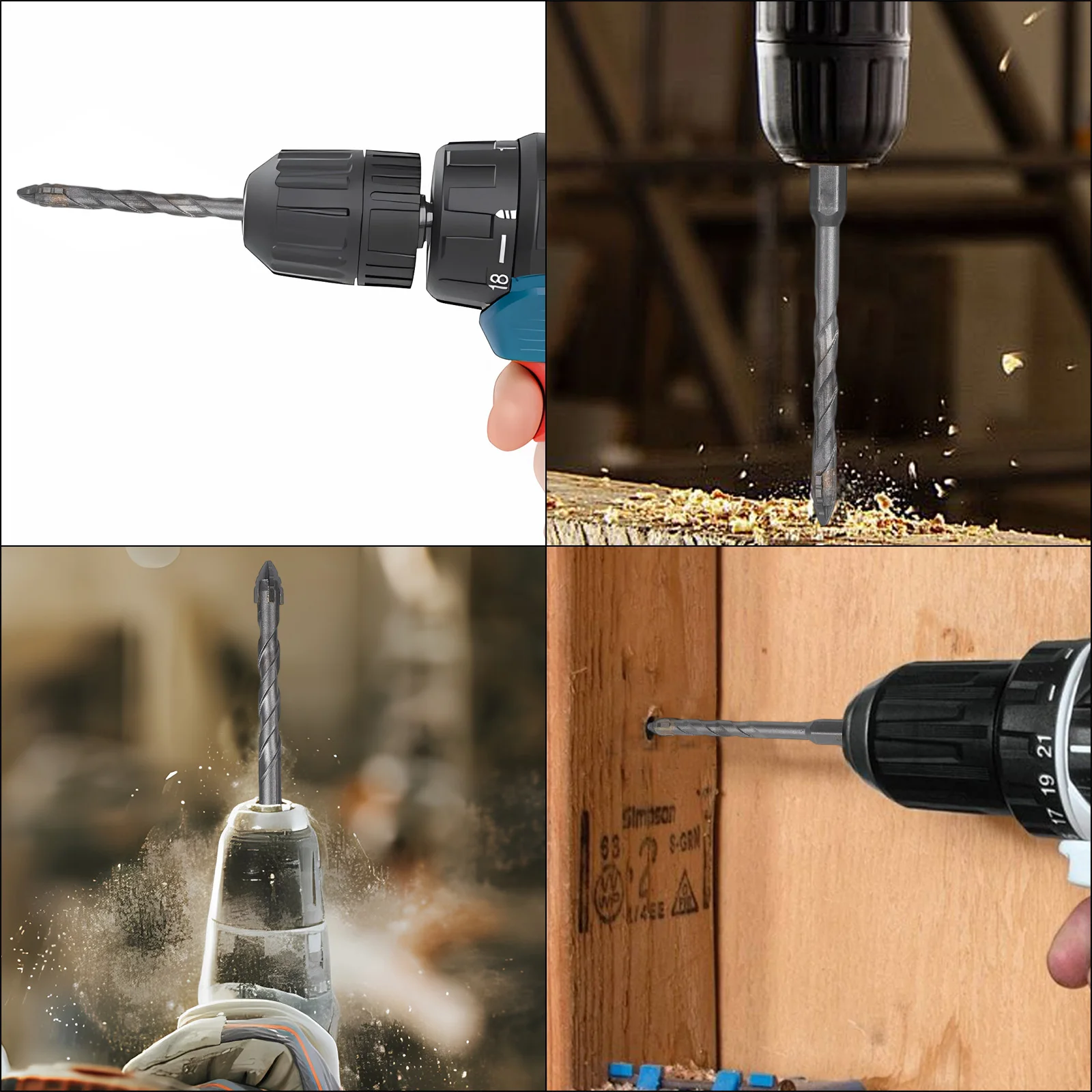 

Твердосплавное сверло, 4-зубые сверла для проектов DIY, совместимые с электроинструментами, различные варианты размера, исключительная твердость