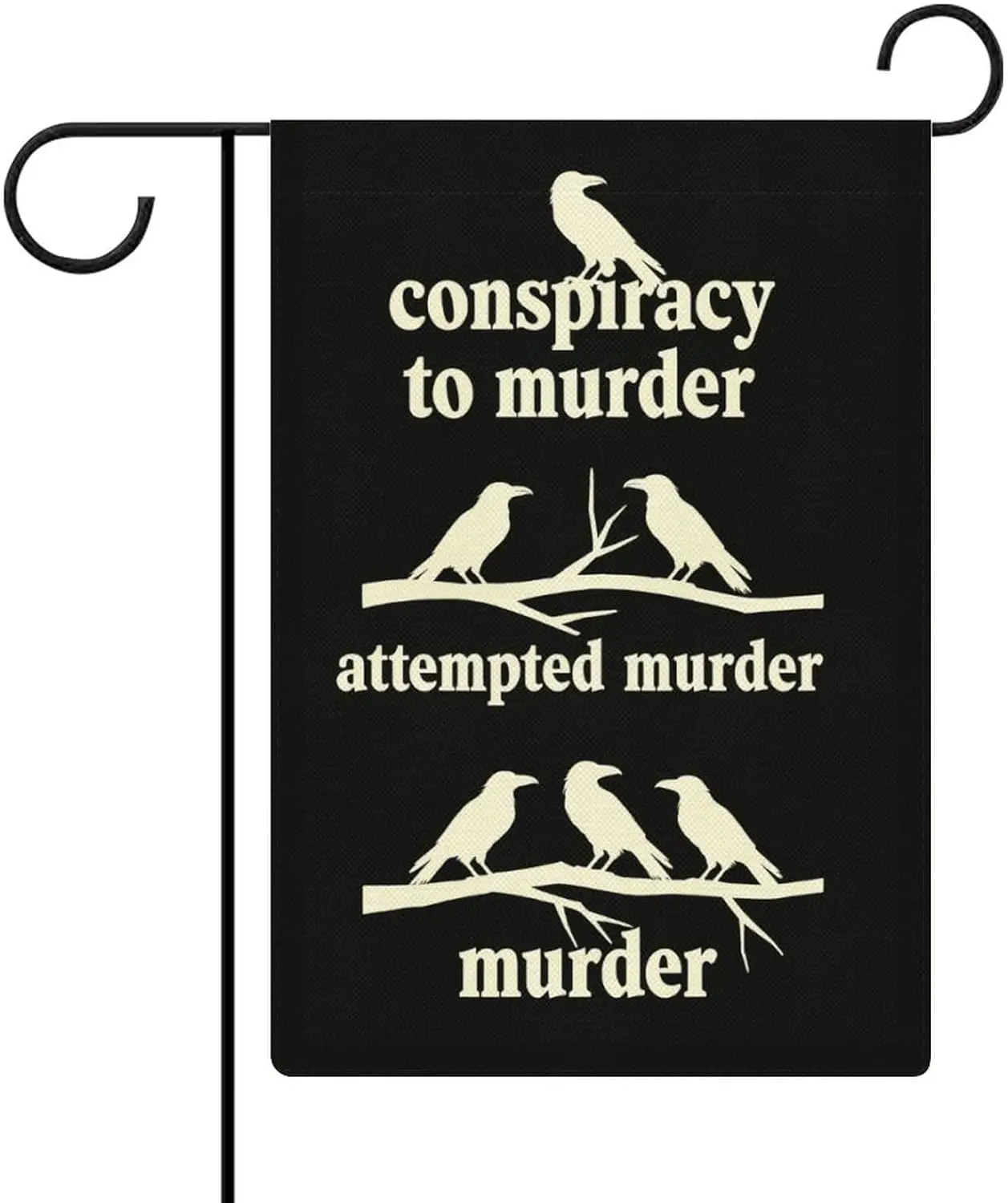“Halloween” Six Birds on The Tree Garden Flag 12x18 Inch, Weather Resistant, Perfect Outdoor Decoration for Yard, Patio, Gar IIC