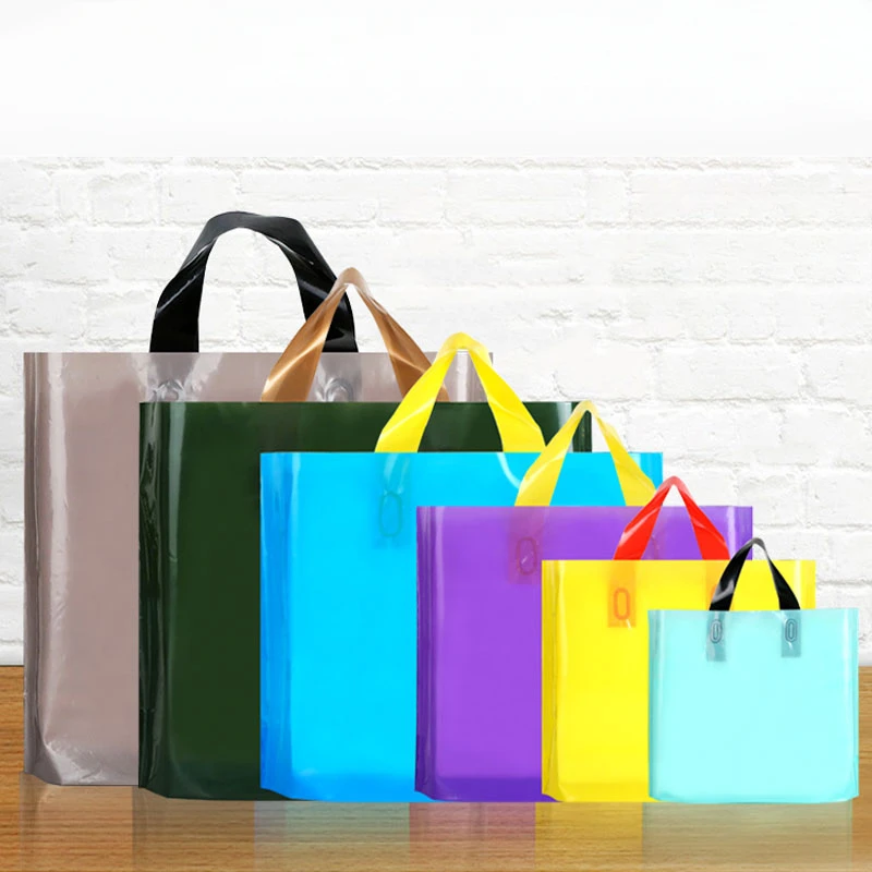 50pcs Plastic Gift Bags Clothing Product Packaging Shopping Bags Wedding Party Bags for Wedding Favors for Guests