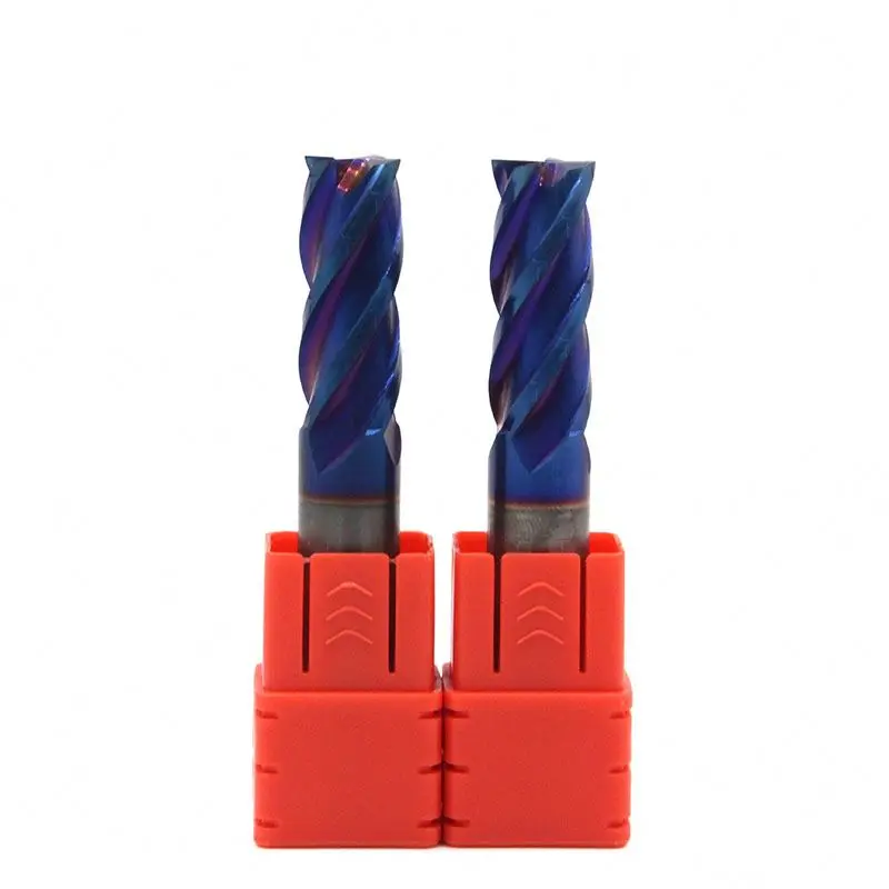 HRC65 Nano Blue Coated End Mill 12mm 4-Flute Solid Carbide Square End Milling Cutter