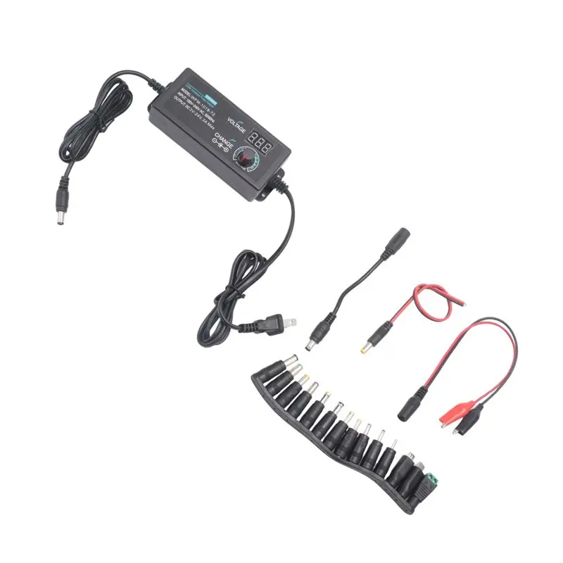 AAAF Power Supply 3V-24V 3A 72W Adjustable Variable 3V 5V 6V 9V 12V 18V 20V 24V AC/DC, 100V-240V AC To DC Converter US Plug