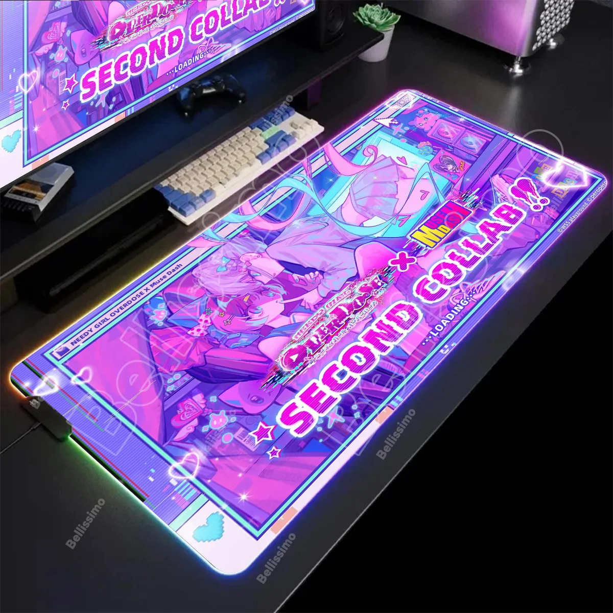 

Large RGB Mouse Pad Needy Girl Overdose Gaming LED Lighting Mat Gamer Decorate desktop Mousepads PC Desk Pads RGB Keyboard Mats