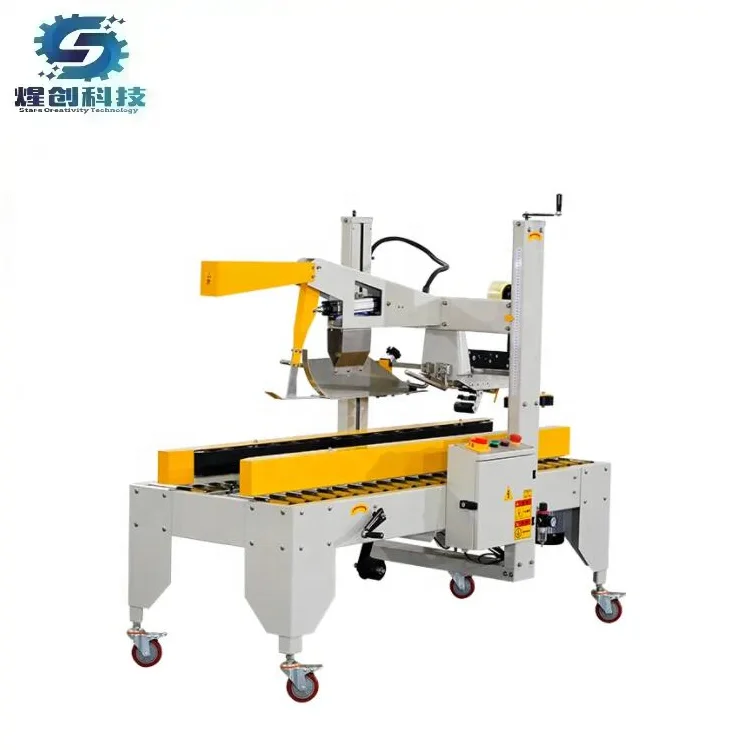 Hot Selling Automatic Flaps Folding Case Carton Box Closing Sealing Taping Sealer Machine for Food Industry