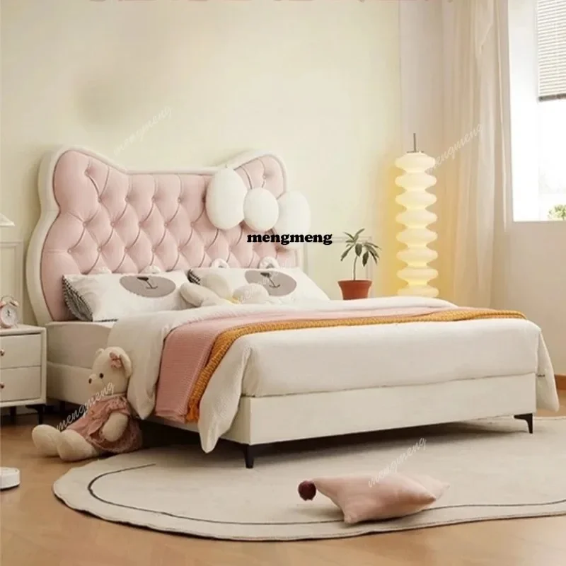 

Детская кровать в стиле минимализм с мультяшным дизайном, 150x200 см, милый и элегантный дизайн, двуспальная кровать, удобная современная мебель для спальни.