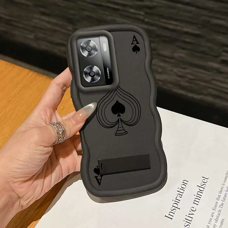 Moda Ace of Clubs Capa de design flexível refinada e proteção de suporte feita para OnePlus Nord N20 SE Ideal para OnePlus Nord N20