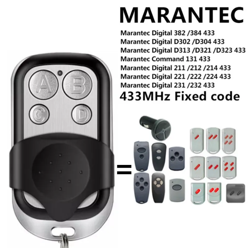 Clone Marantec Digital 302 433 Mhz D302 304 313 Comfort 220 Comfort 250 252 270 AZ021 64176 Garage Gate Remote Control Self-copy