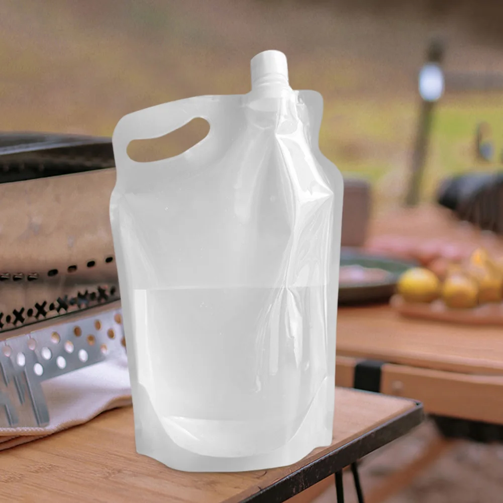 حاوية مياه شفافة سعة 2 لتر، مقبض فم صغير محمول، حقيبة مياه قابلة للطي، لا تسرب، مستلزمات رياضية خارجية #6