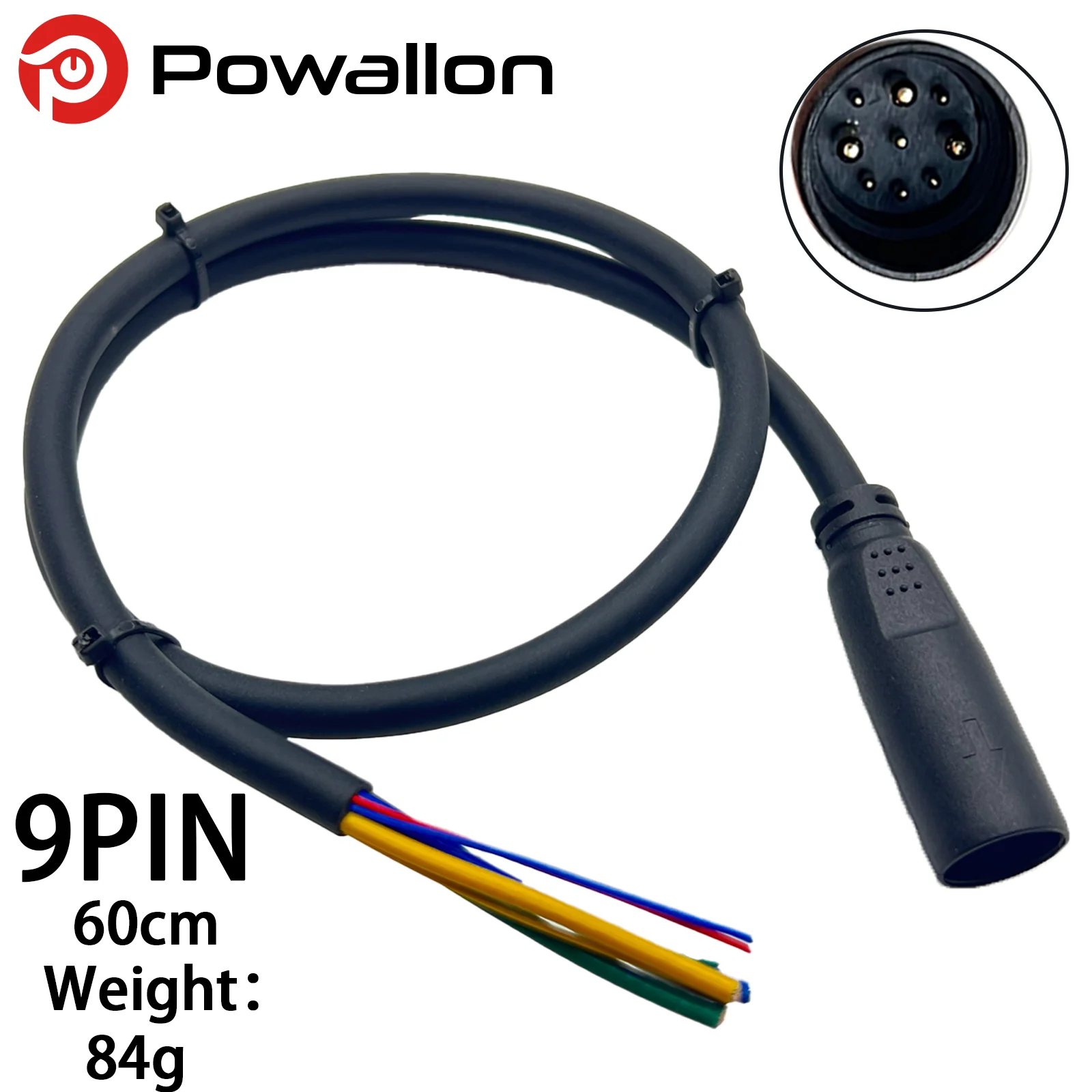 Electric Bicycle Accessory Motor E-Bike Controller Motor Conversion 9pin Cable Waterproof Plug 9pin Extension Cable G9.6/M9.6 image 3