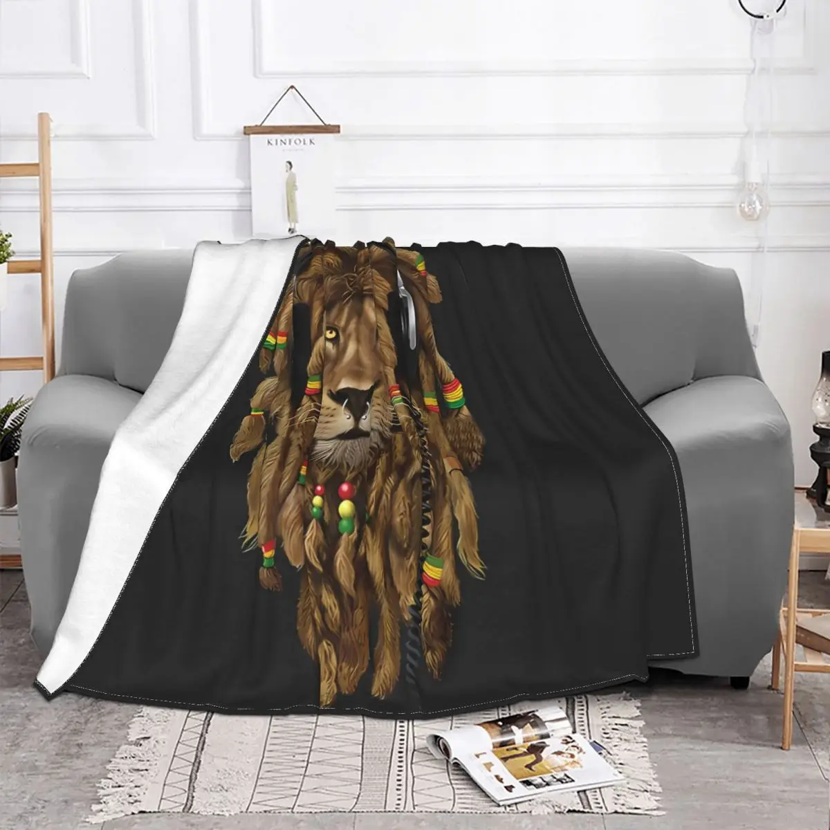 Colors Dreadlock Jamaican Rasta Lion Blanket Flannel Summer Breathable Thin Throw Blankets For home Rug Piece