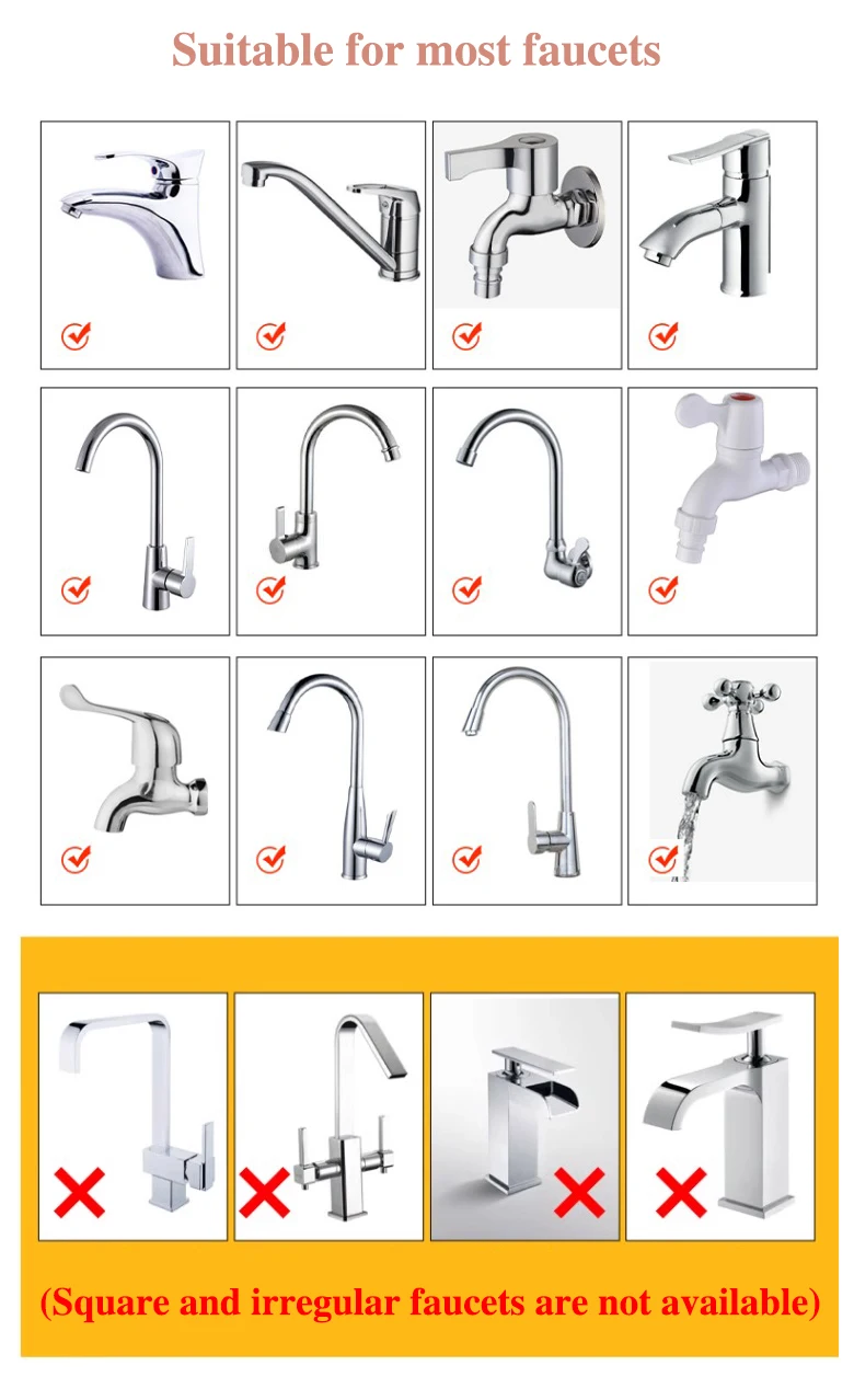 Universal 360-Grad-Drehung Wasserhahn Bubbler Schwenkbar Wasser Sparen Economizer Kopf Dusche Küche Wasserhahn Düse Adapter Waschbecken Zubehör – Detail 10
