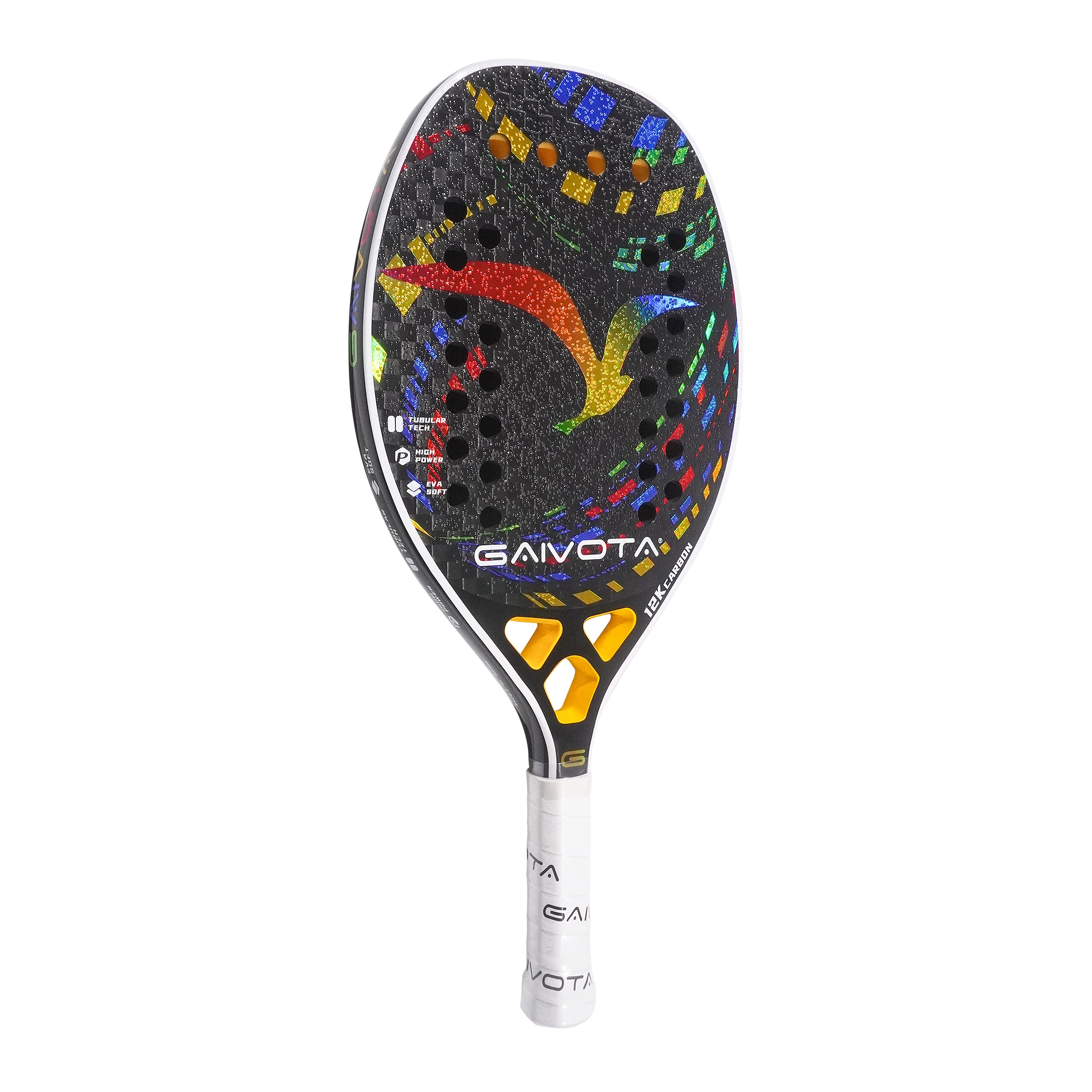 GAIVOTA 2025 beach tennis racket carbon fiber 12K racket surface rough dual color EVA athlete competition racket