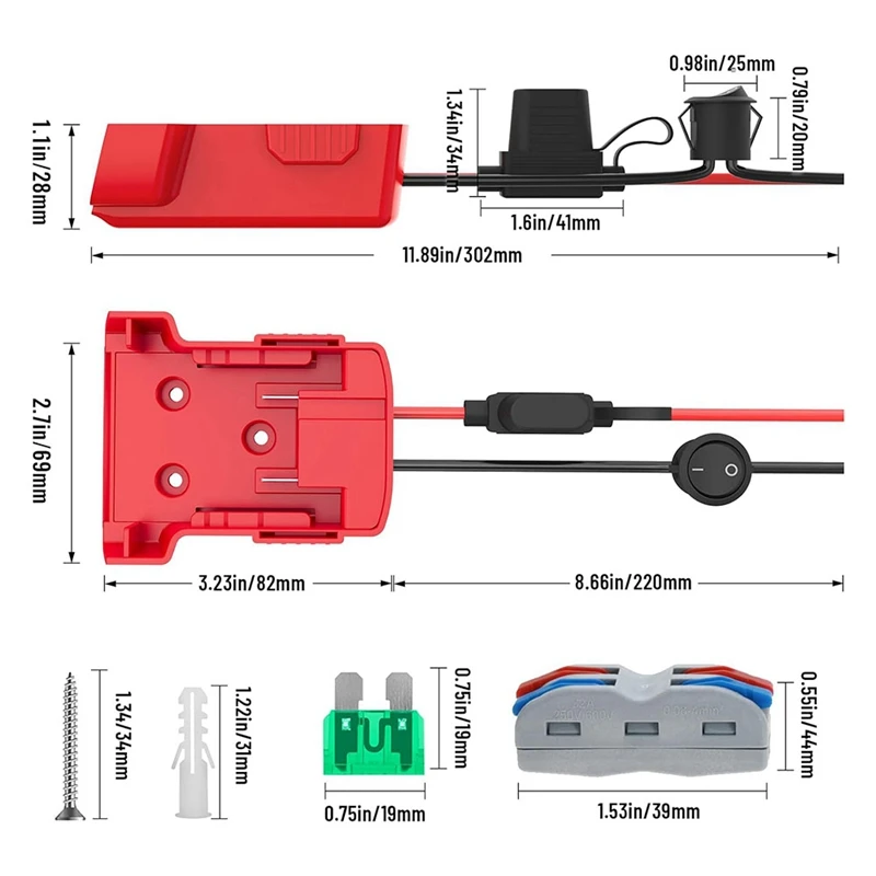 3 Packs Power Wheels Adapter Voor M18 Batterij Adapter Power Wheels Accu Converter Kit Voor Diy Rc Auto Speelgoed Robotica