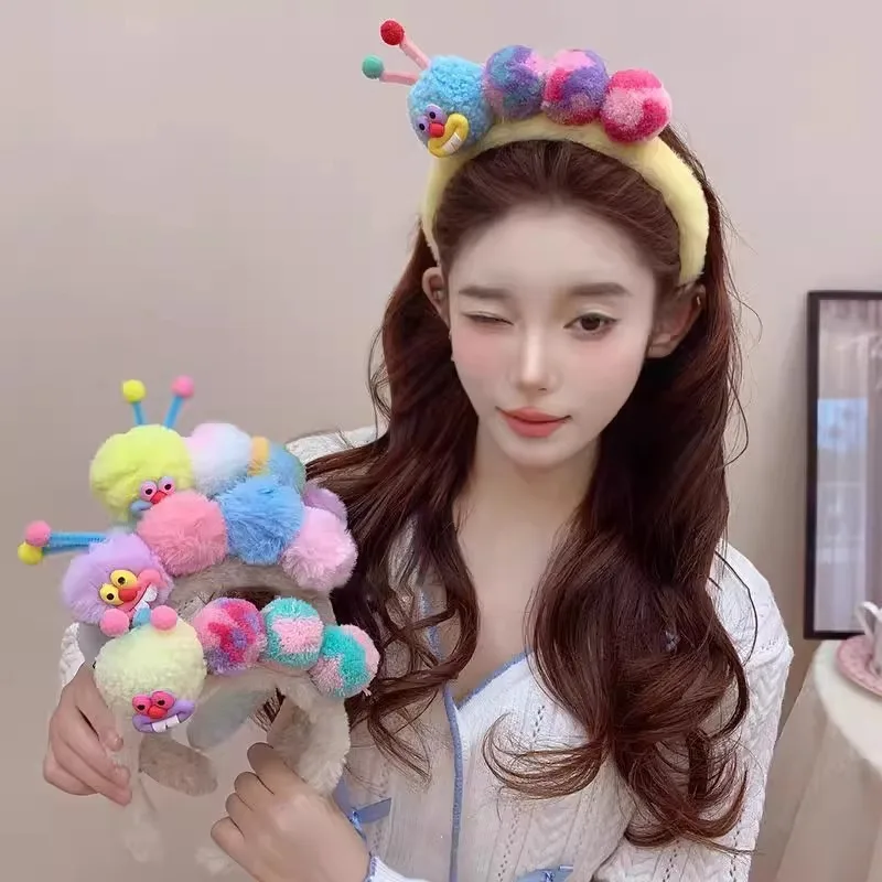 

1 Pcs Ladies' Hair Hair Bands Cute Twisted Bar Cartoon Monster Funny Cute Plush Hair Accessories Face Wash Hair Hoops For Girl