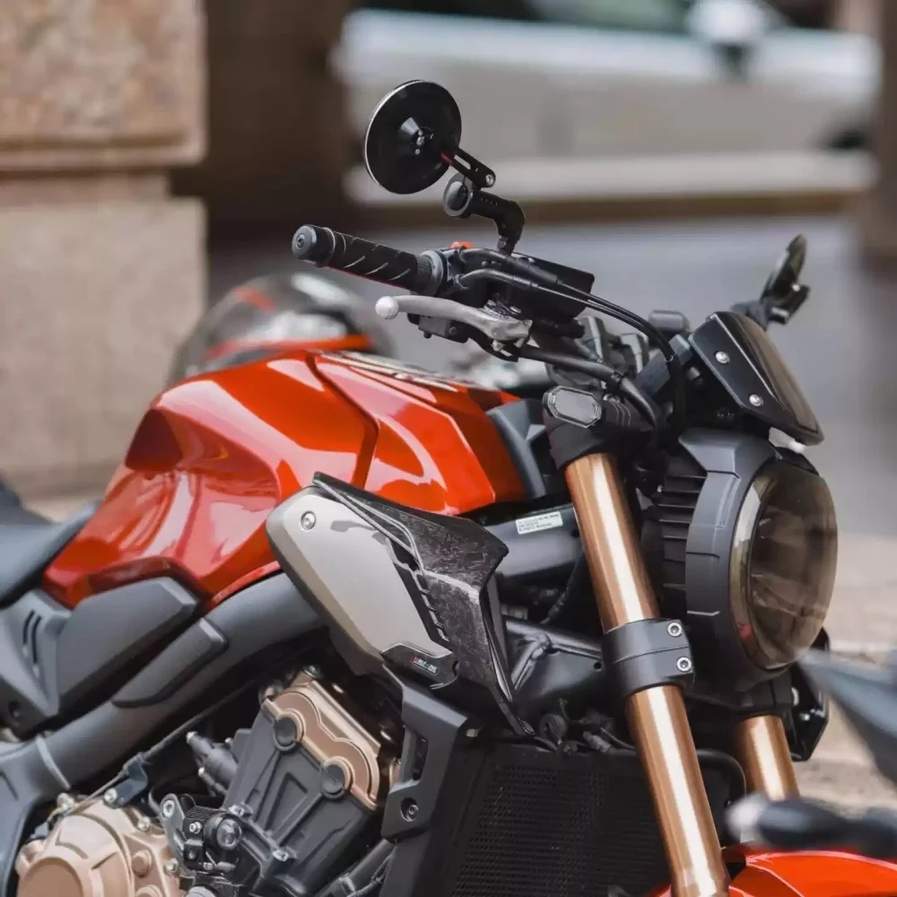 Left & Right Retro CNC Round Short-Stem Handlebar-End Mirrors for Benda Dark Flag 500/950 (Custom/Modification Parts)