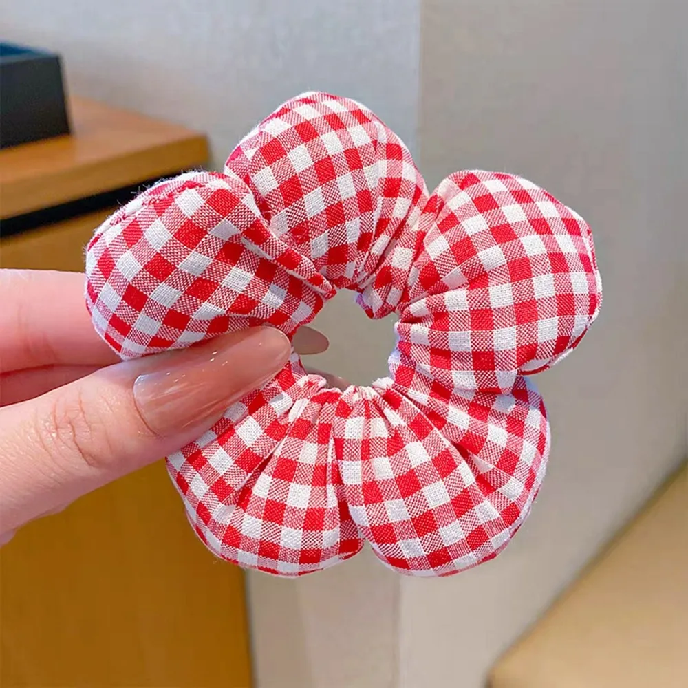 Flower Shape Children's Flower Scrunchies Cotton Filled Sponge Large Hair Scrunchies Cloth Ponytail Holder Exaggerated Hair Ring