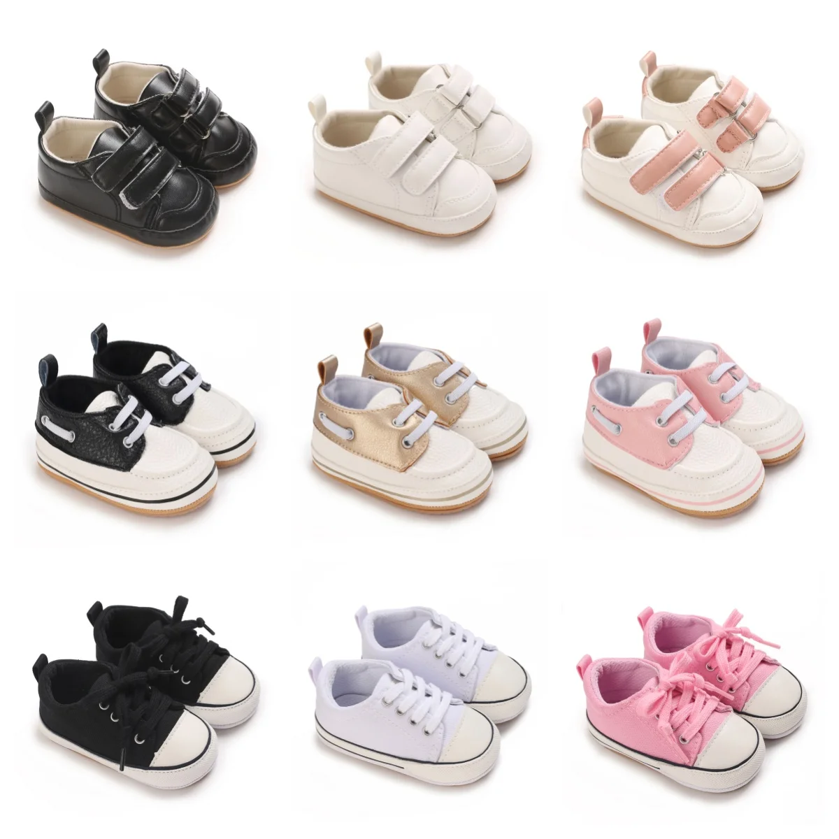 Spring and Autumn New Fashionable Versatile Cloth Shoes for Newborns Comfortable Soft soled Sneakers Suitable for 0-18 Months