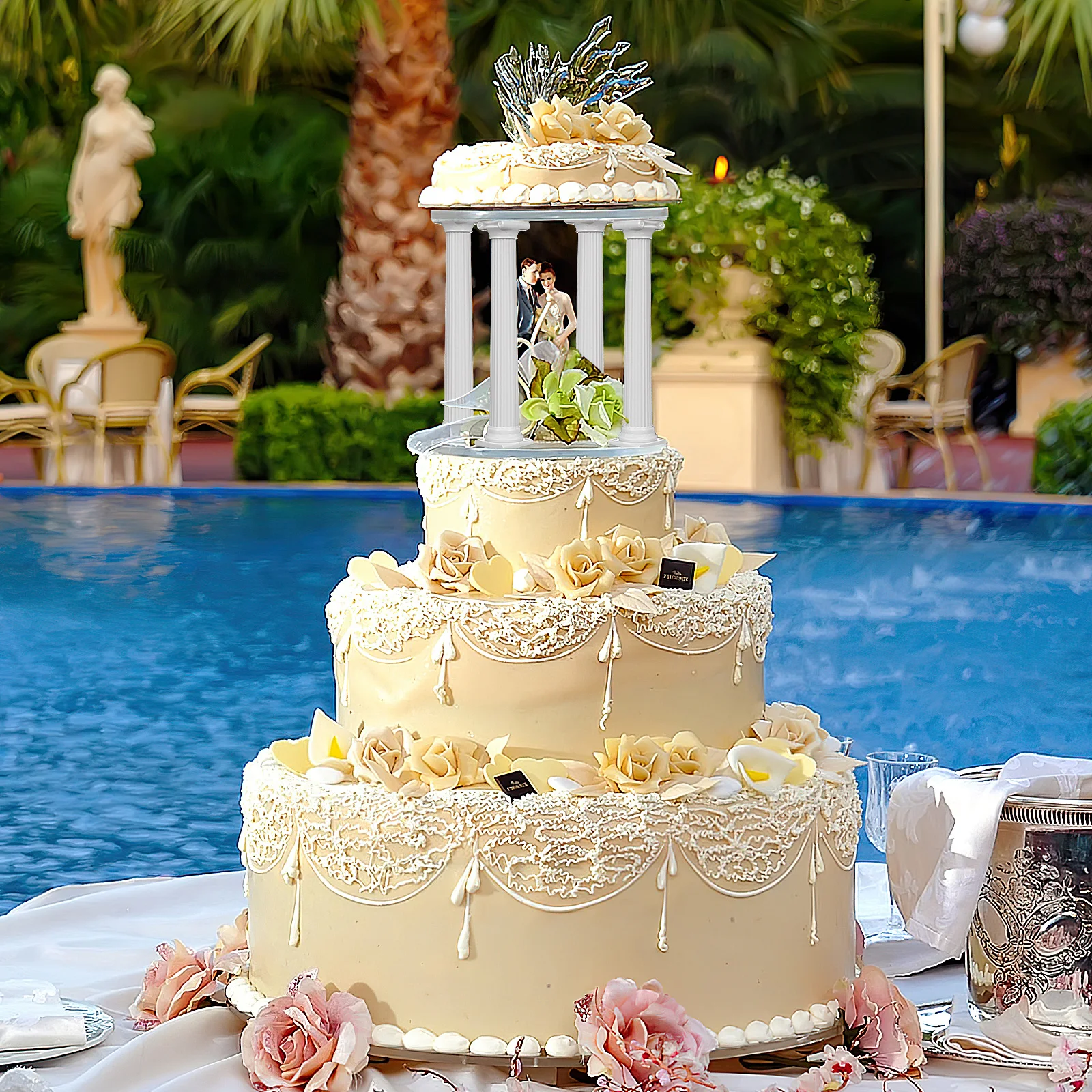 

8Pcs Cake Support Rods Plastic Pillars Tiered Cake Stand Wedding Birthday Dessert Table Display Desert Table Display Stand