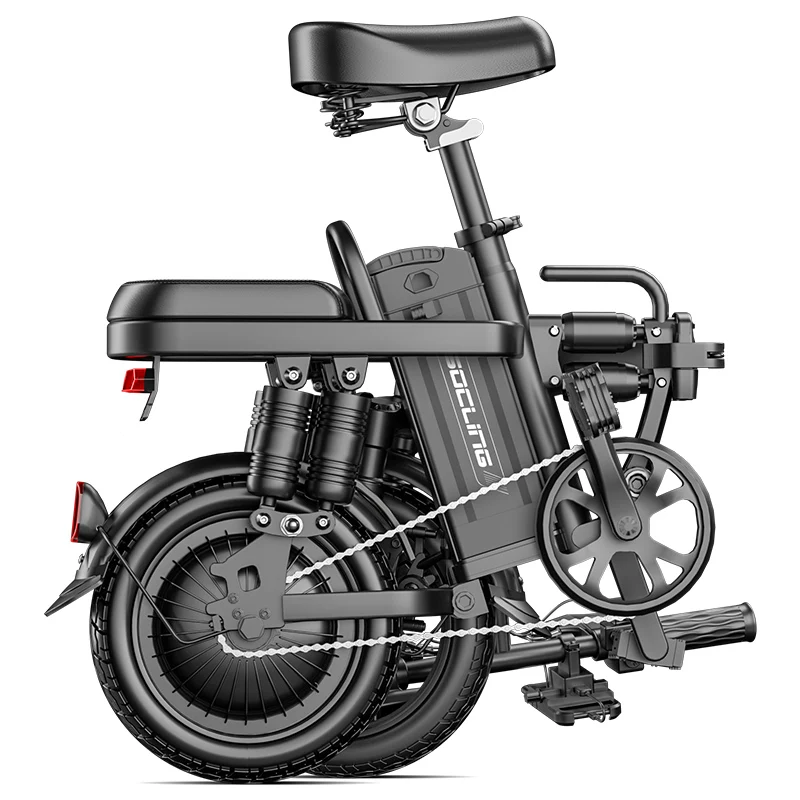 Z1 500W Folding Electric Bike 48V 15Ah Removable Lithium Battery 14 Inch Dual Shock Absorbing E-bike Dual Disc Brake Max 60KM Range Foldable Electric Bicycle for Adult Commuter image 2