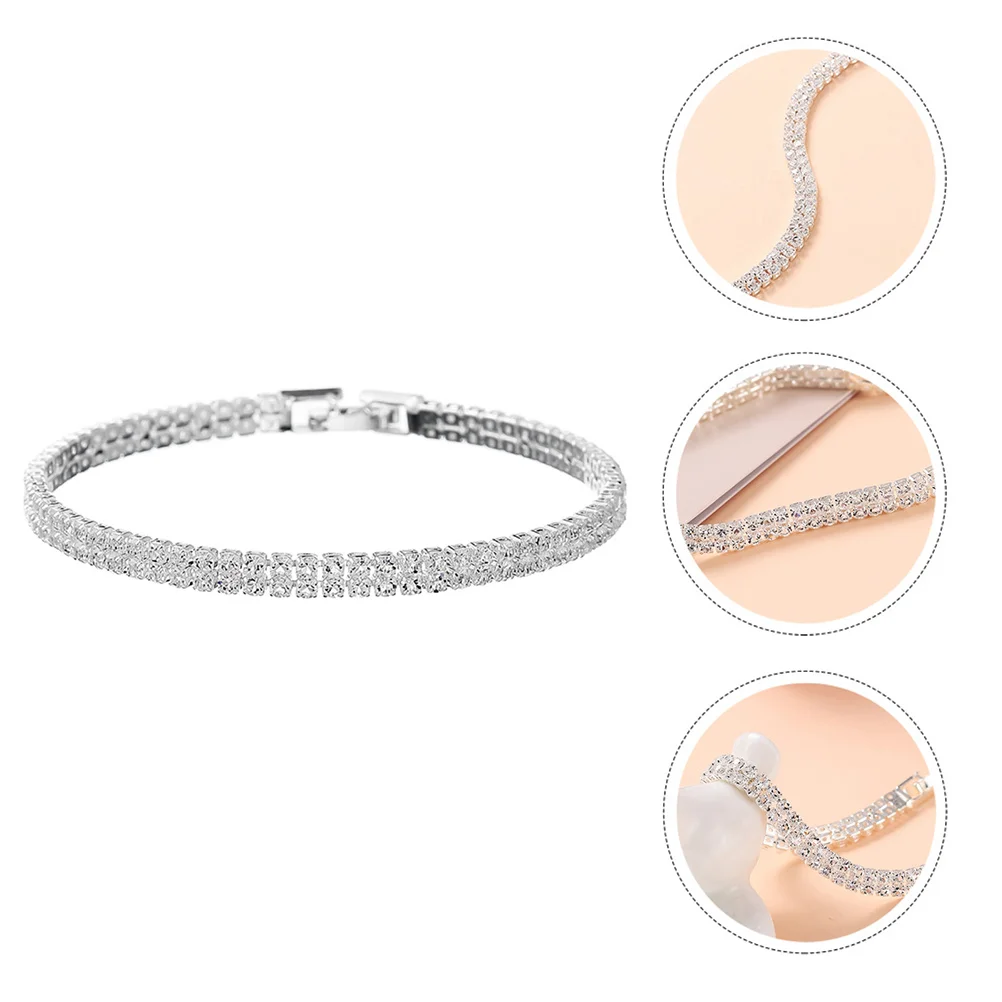 

1Pcs Kids Jewelry Bracelet Double Row Design Shiny Fashion Wrist Chain Decoration Comfortable Kids Gift Party Bracelet