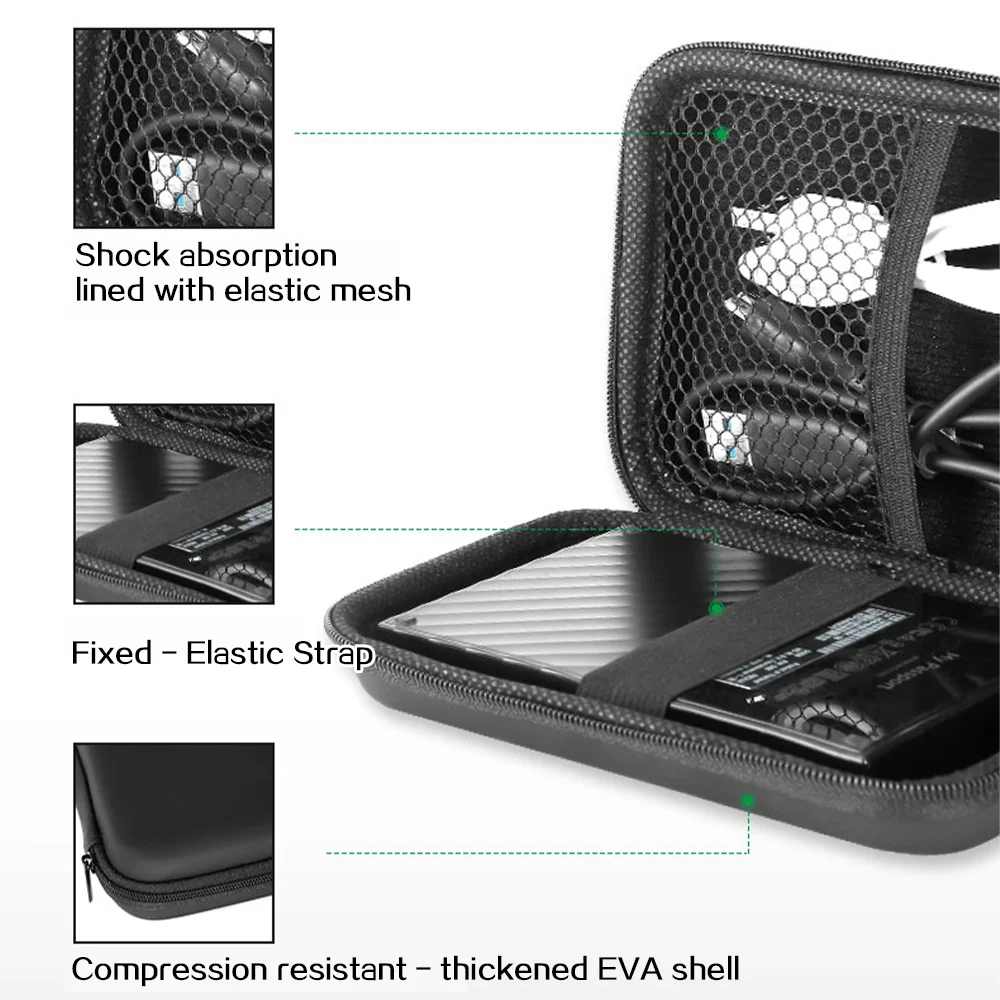 Custodia per disco rigido da viaggio di grande capacità custodia per cuffie portatile per gestore di cavi custodia digitale per disco rigido custodia elettronica