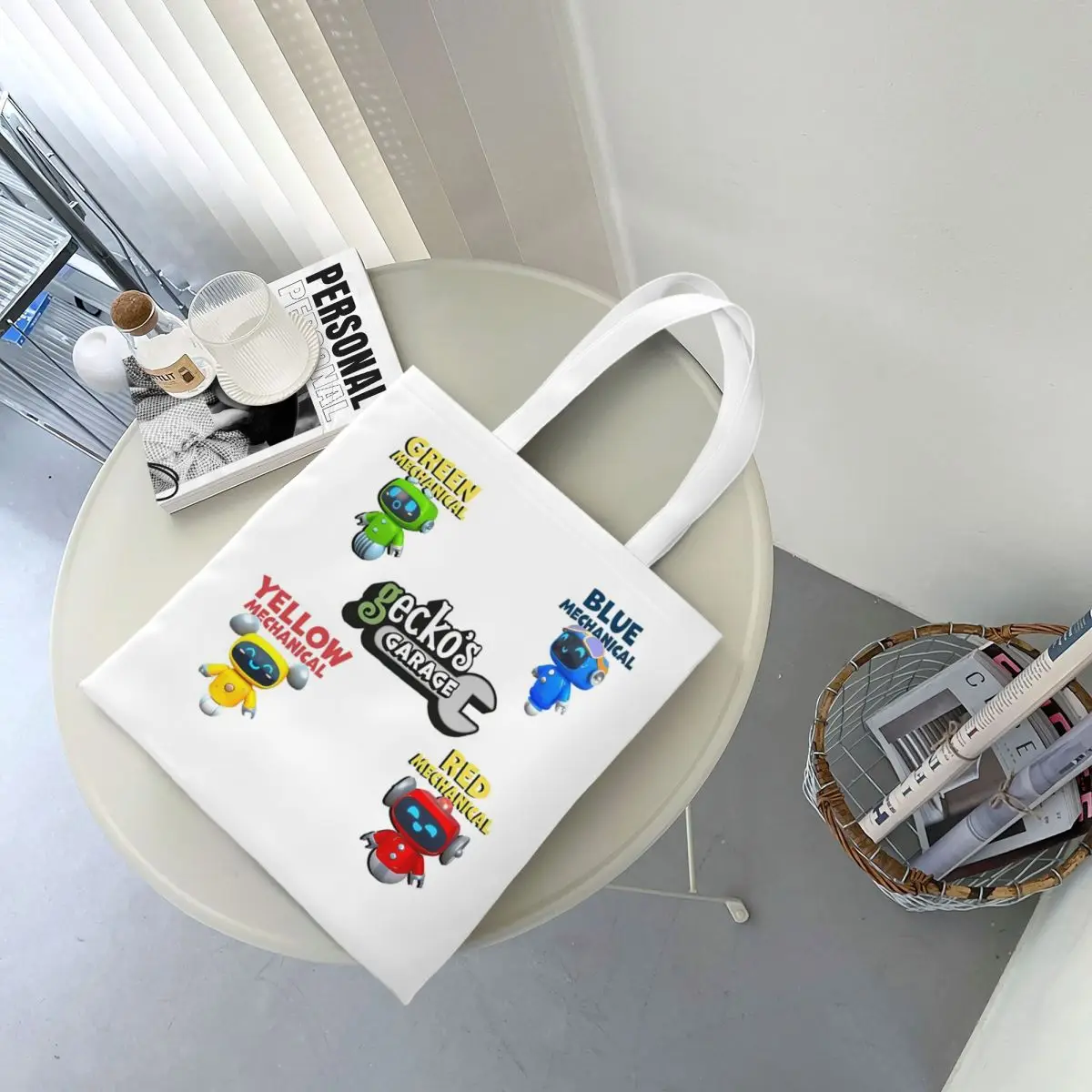 

Garage Geckos Pack 5 Gecko Shopping Bags Canvas The Tote Bag Folding for Girls Shoulder Tote Travel Handbag