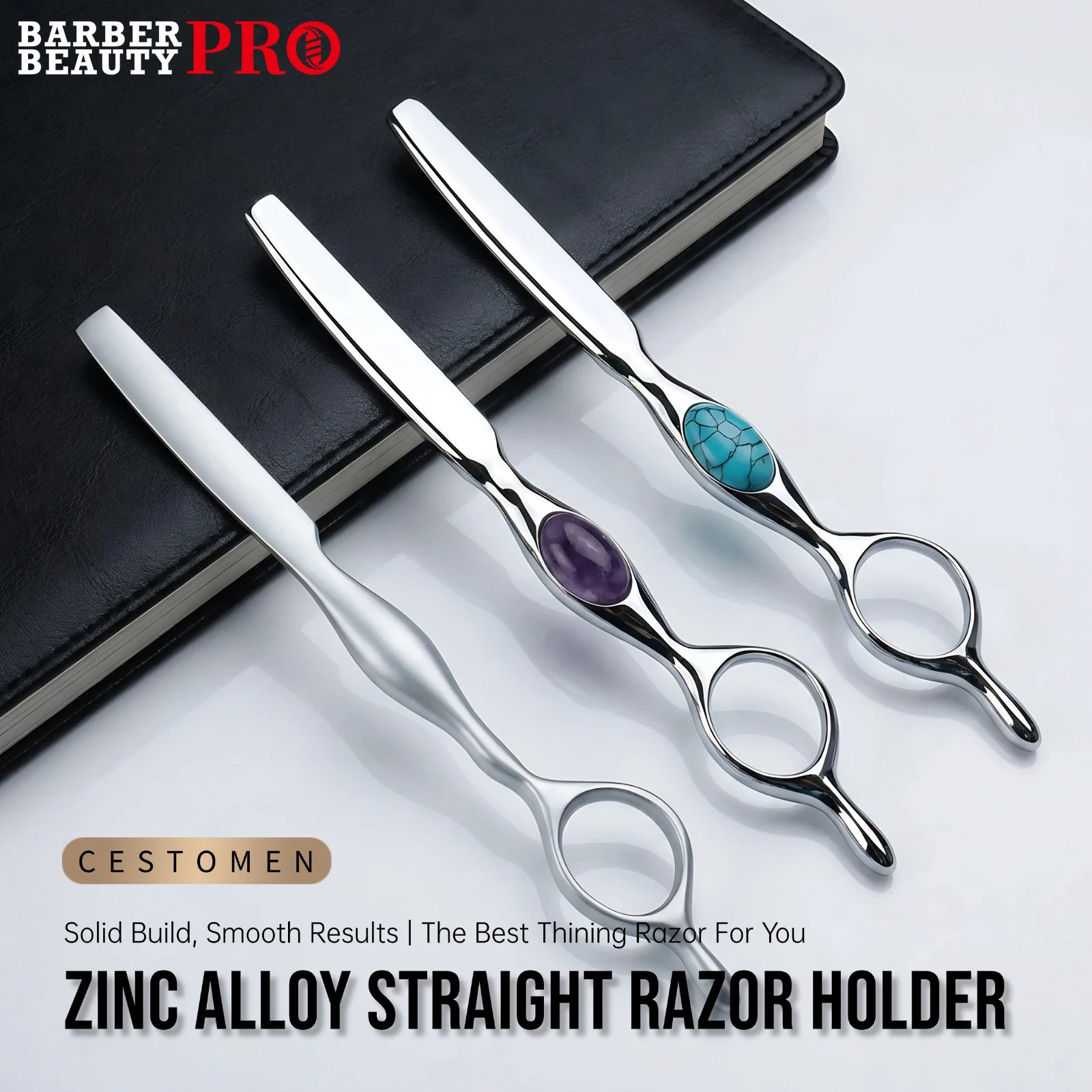 

1 шт., профессиональная филировочная бритва, кольцо, ручка из цинкового сплава, парикмахерская, ручная бритва для бритья, бритвы для волос, нож для стрижки волос, инструменты