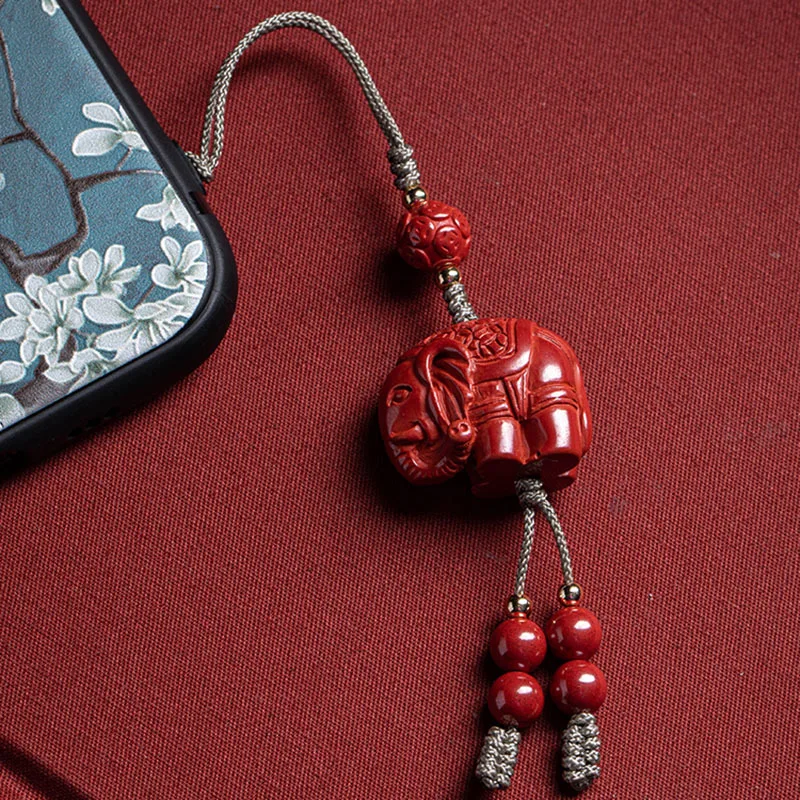 Raw Ore Emperor Sandstone Jixiang Ruyi Mobile Phone Charm Rope Male and Female Personality Creative Archaistic Bags Wholesale